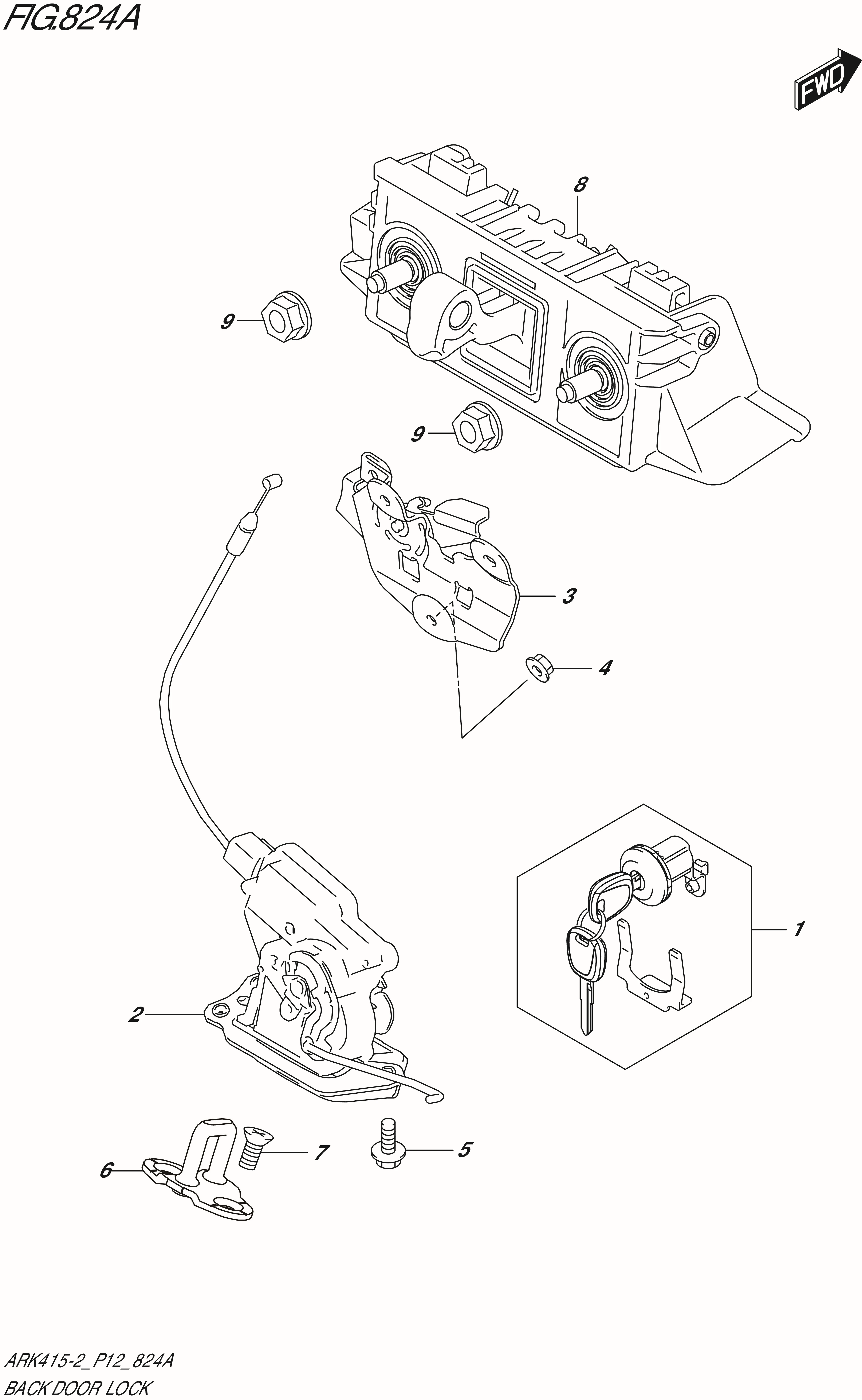 FIG. 824A - BACK DOOR LOCK (GA)