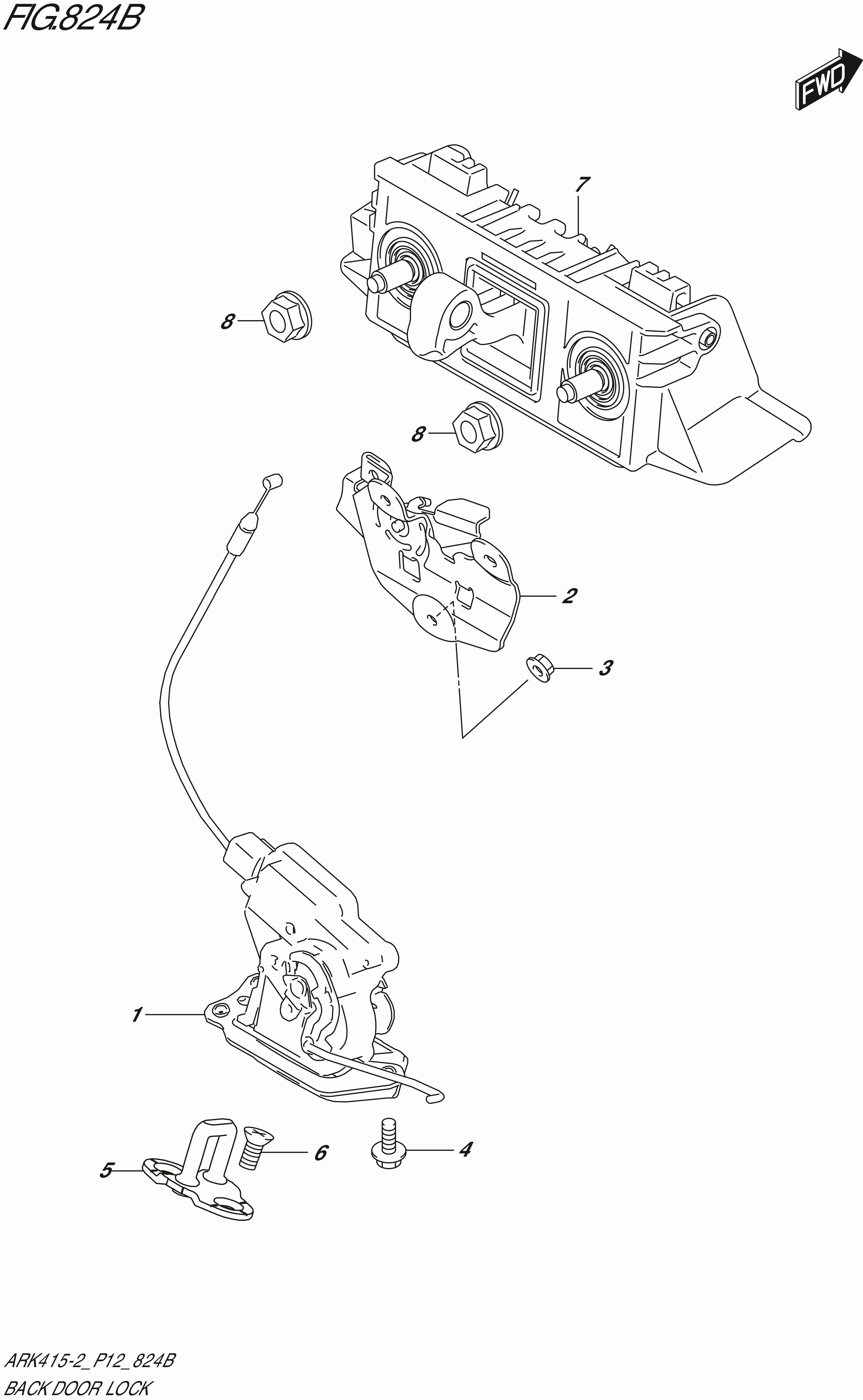 FIG. 824B - BACK DOOR LOCK (GL,GX)