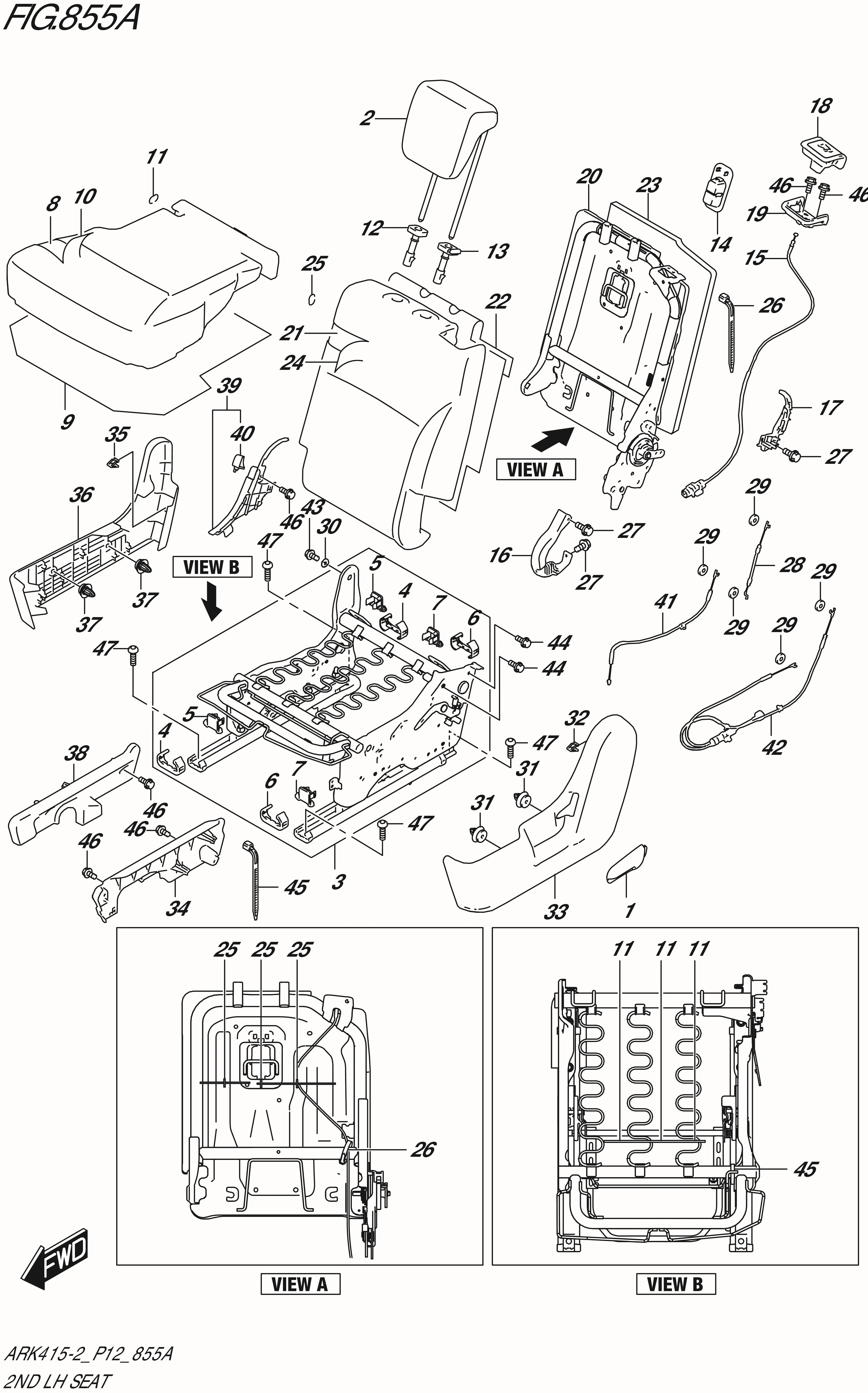 FIG. 855A - 2ND LH SEAT