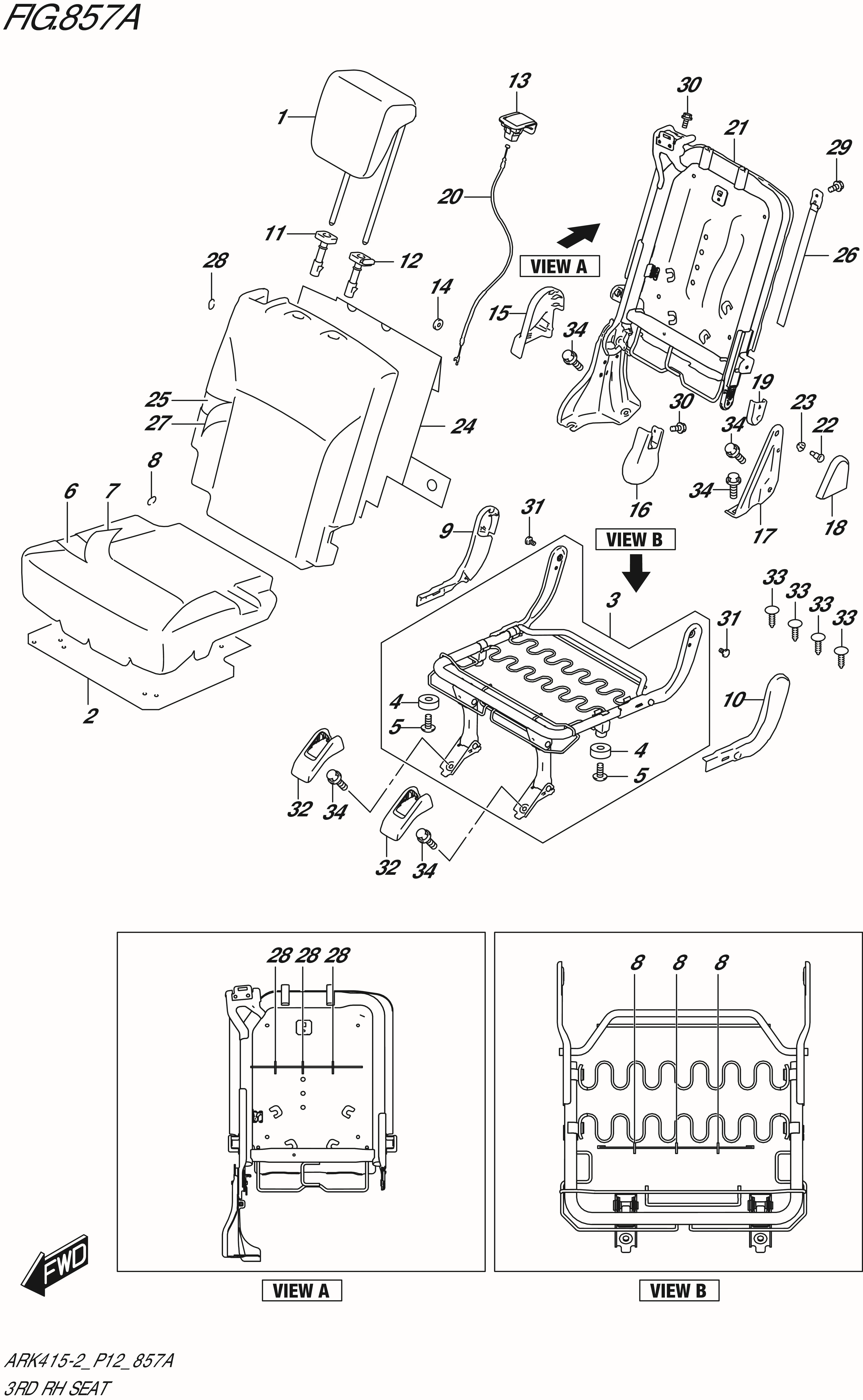 FIG. 857A - 3RD RH SEAT