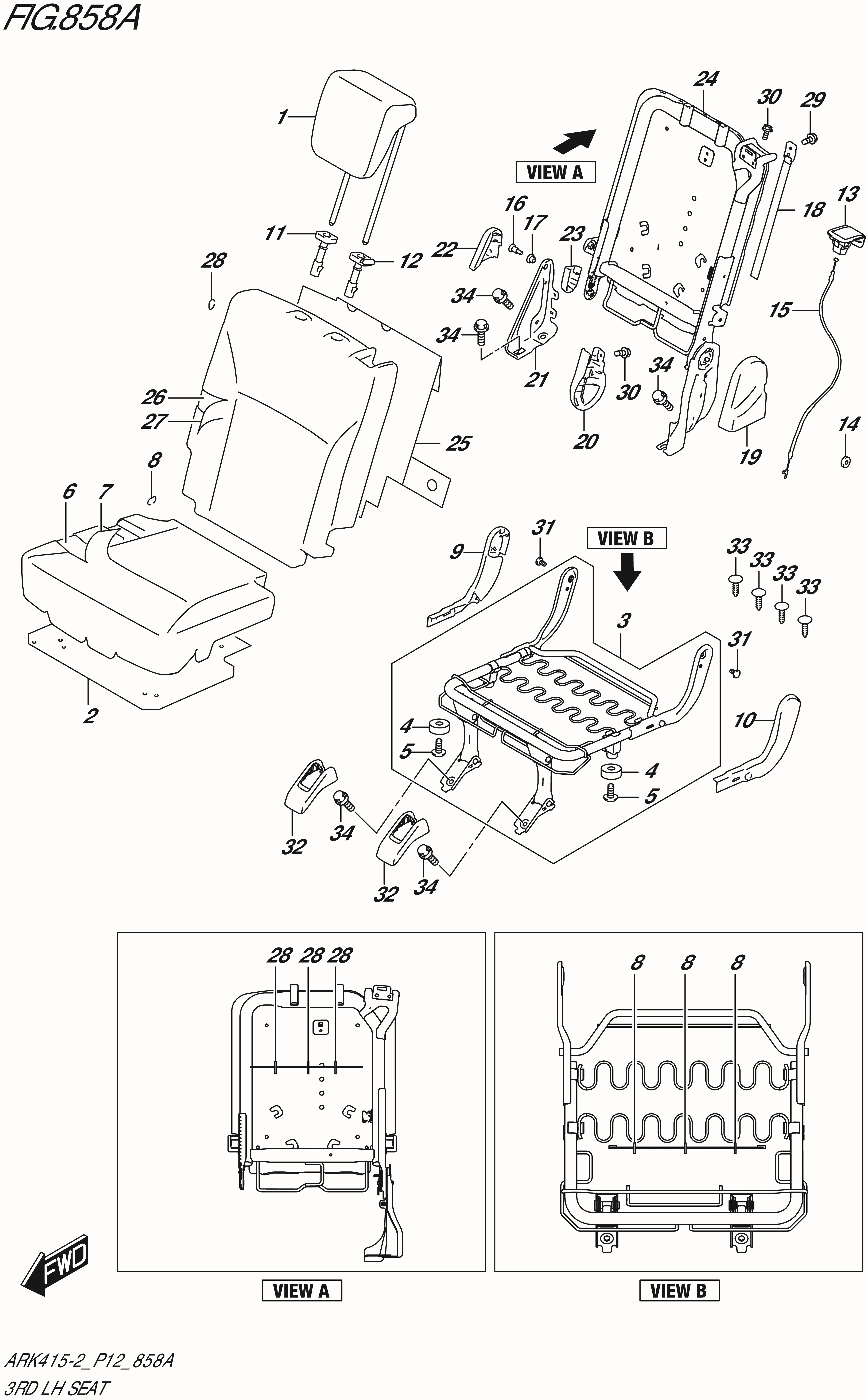 FIG. 858A - 3RD LH SEAT