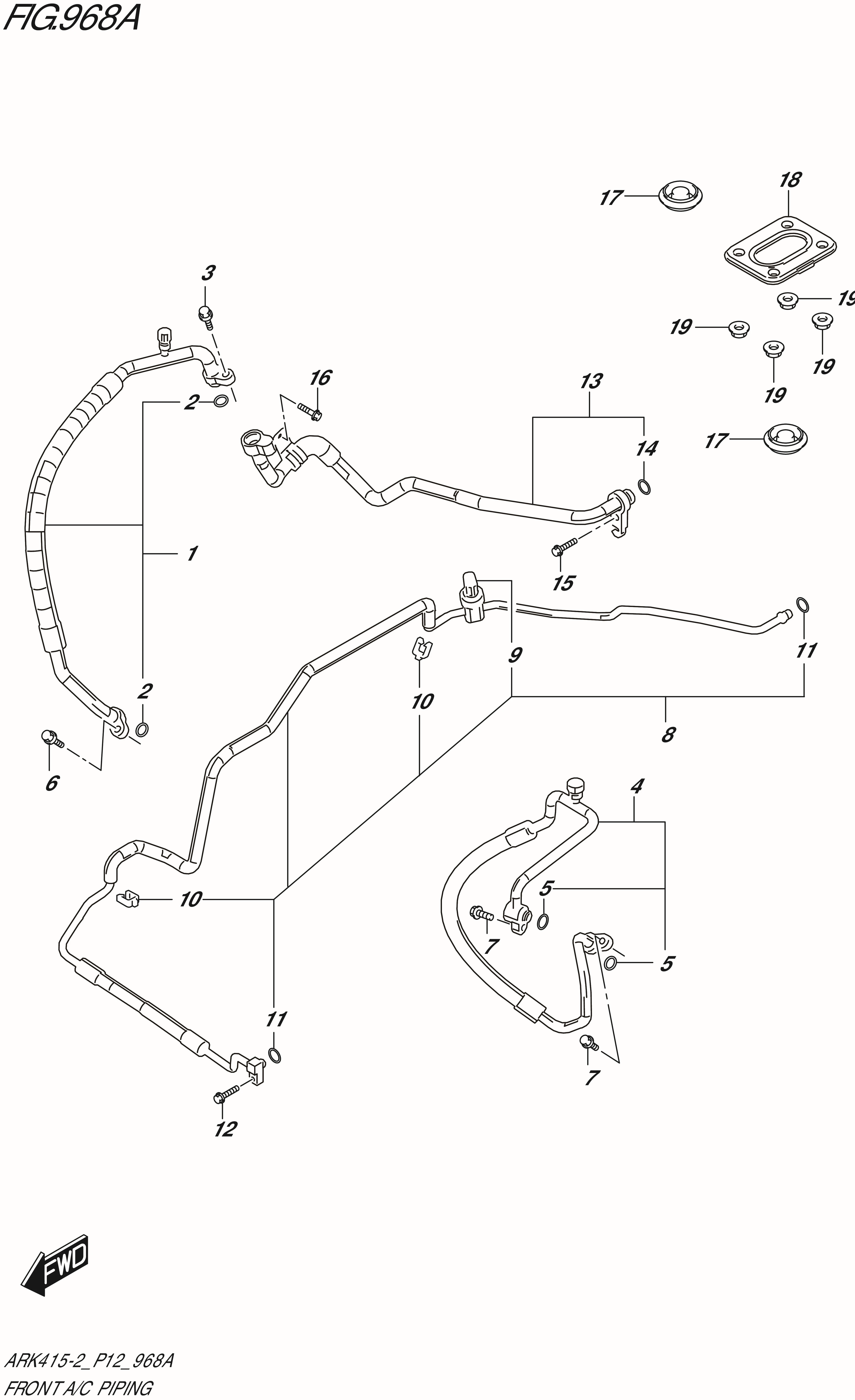 FIG. 968A - FRONT A/C PIPING (GA)