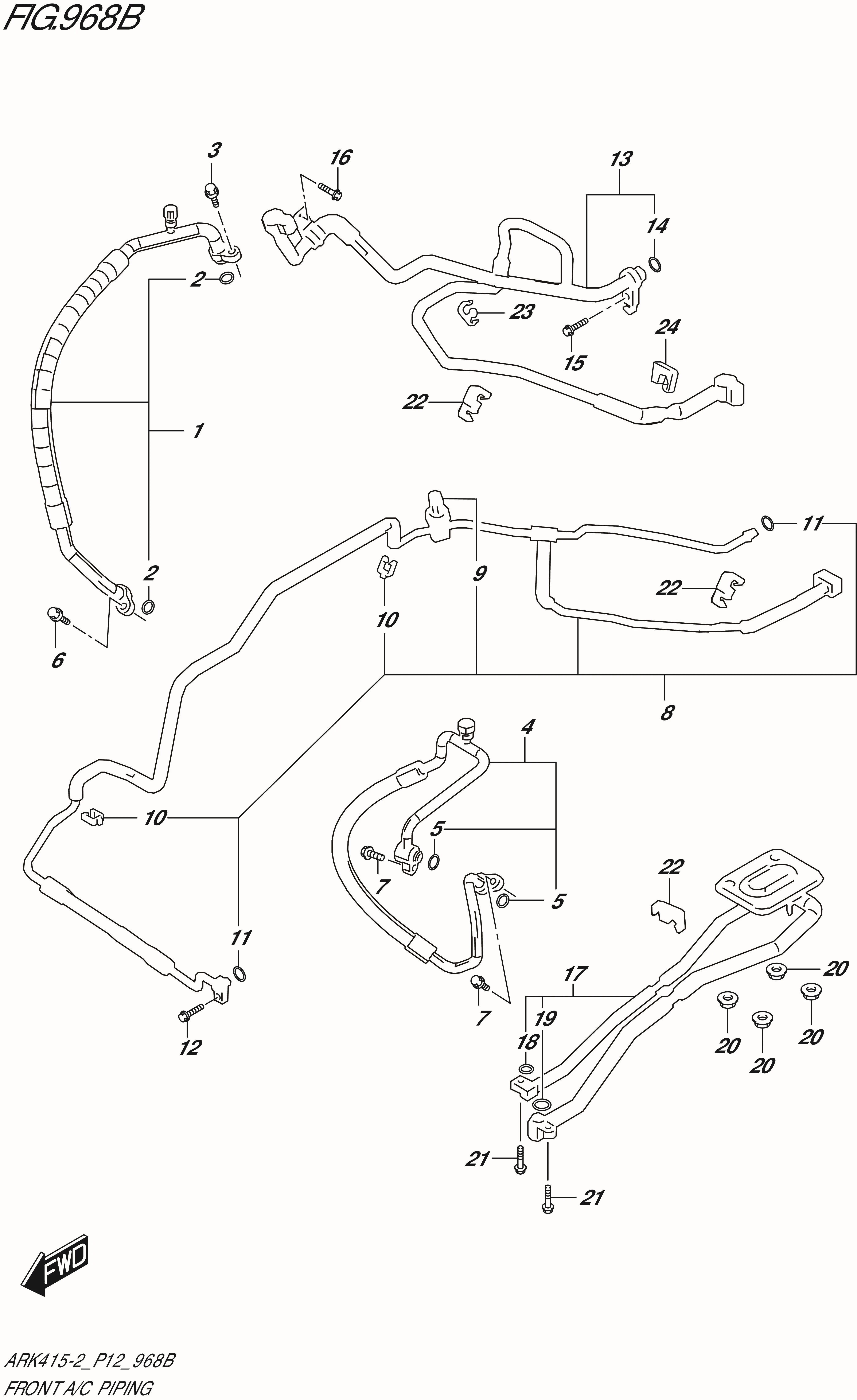 FIG. 968B / FRONT A/C PIPING (GL,GX)