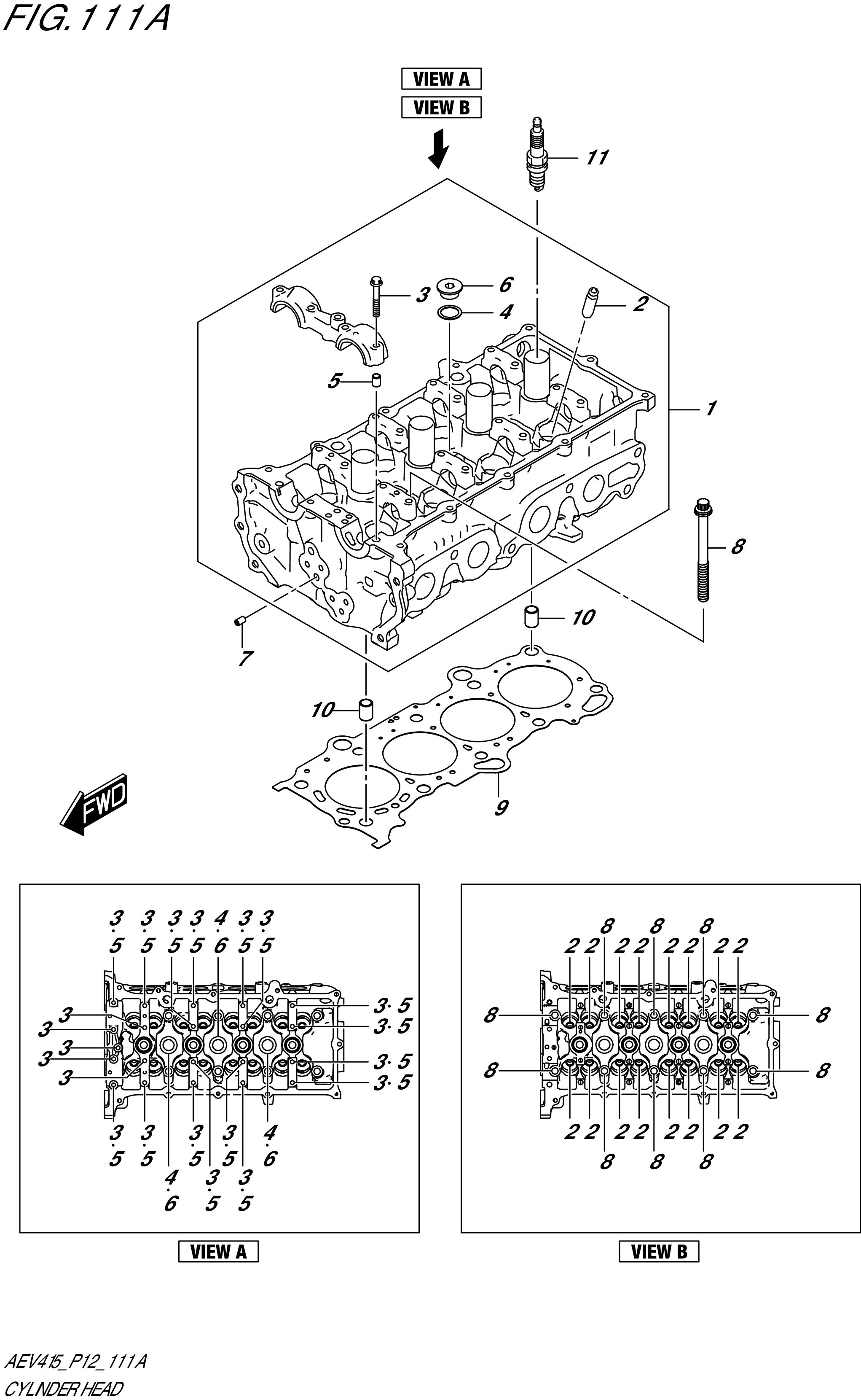 FIG. 111A CYLINDER HEAD