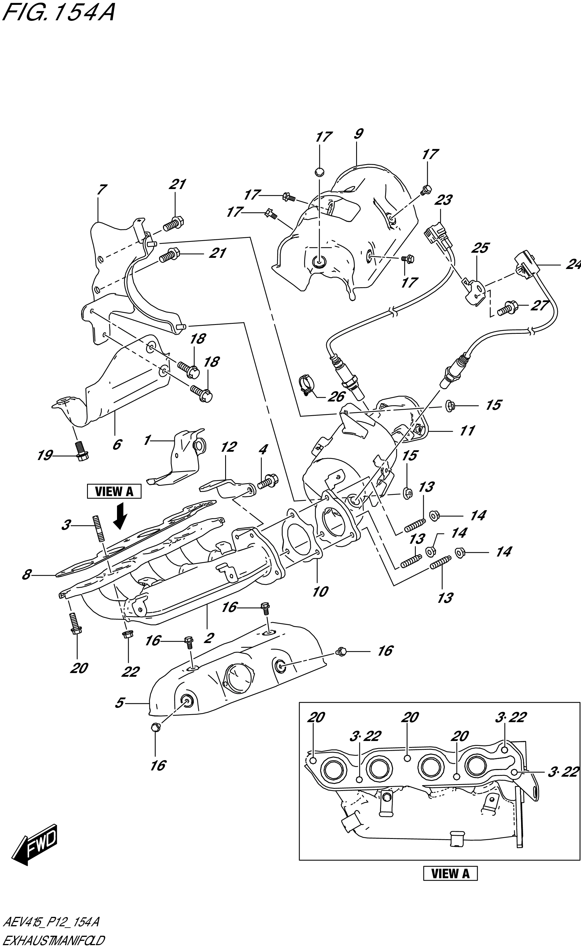 FIG. 154 EXHAUST MANIFOLD