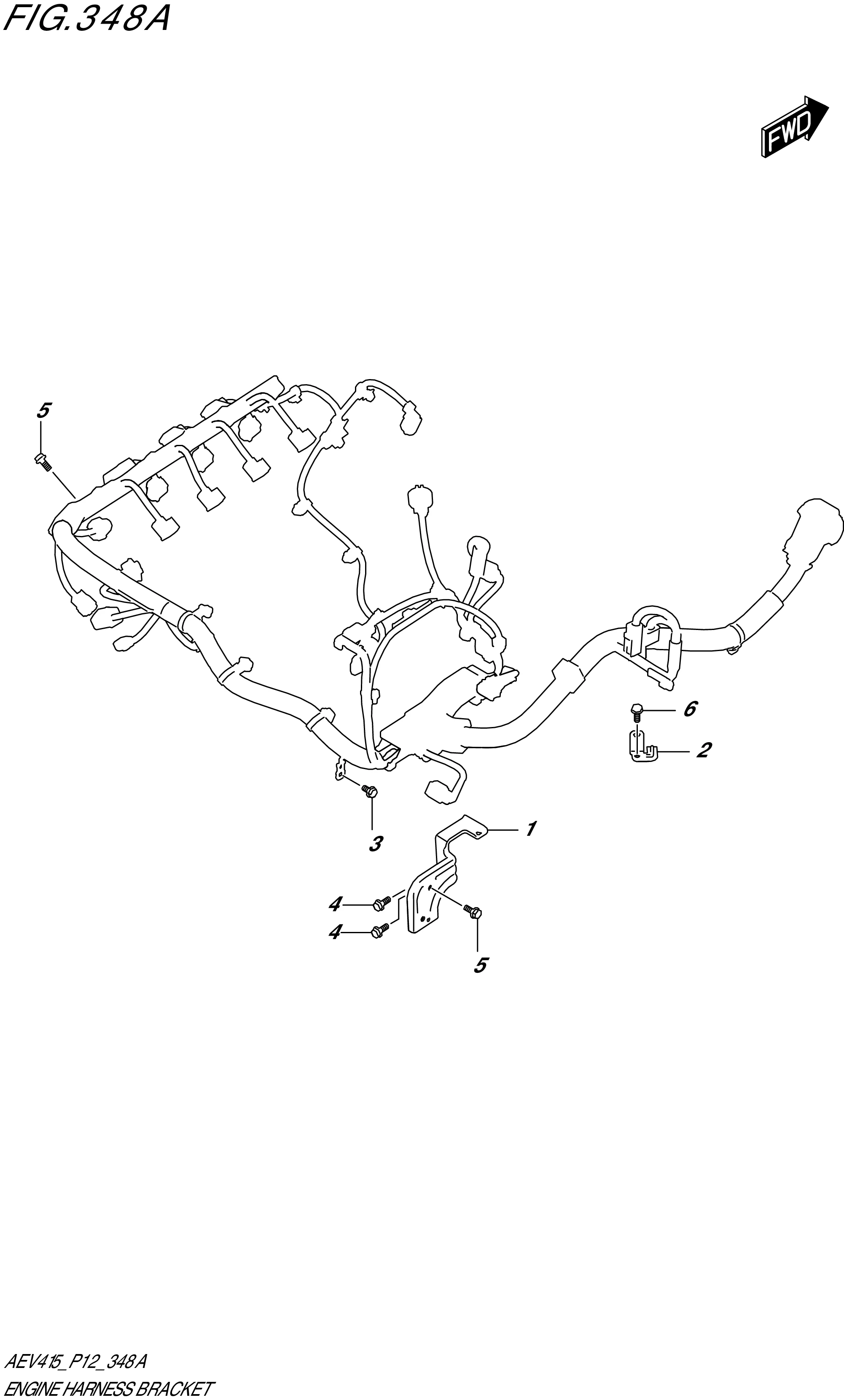 FIG. 348A- ENGINE HARNESS BRACKET