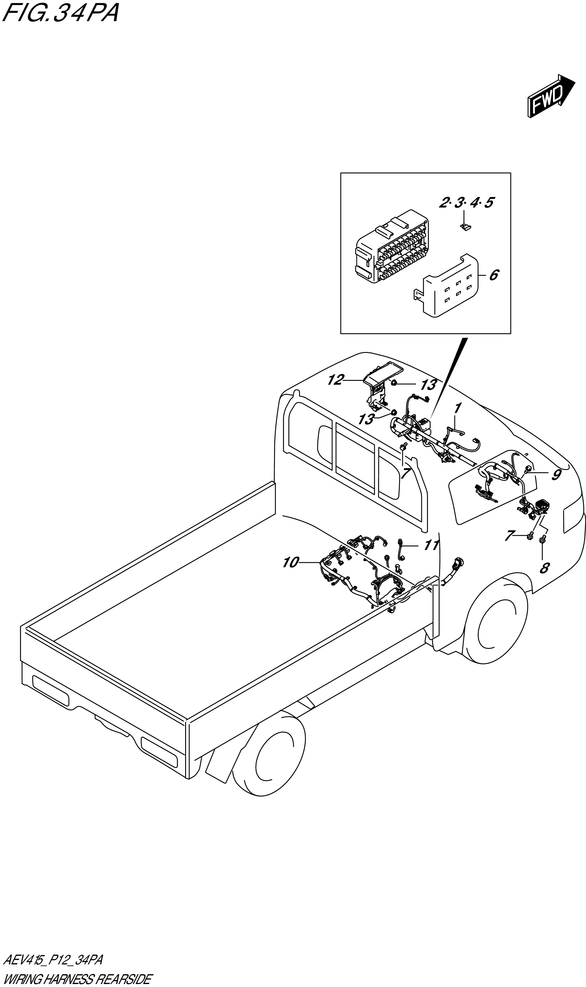 FIG. 34PA WIRING HARNESS REAR SIDE