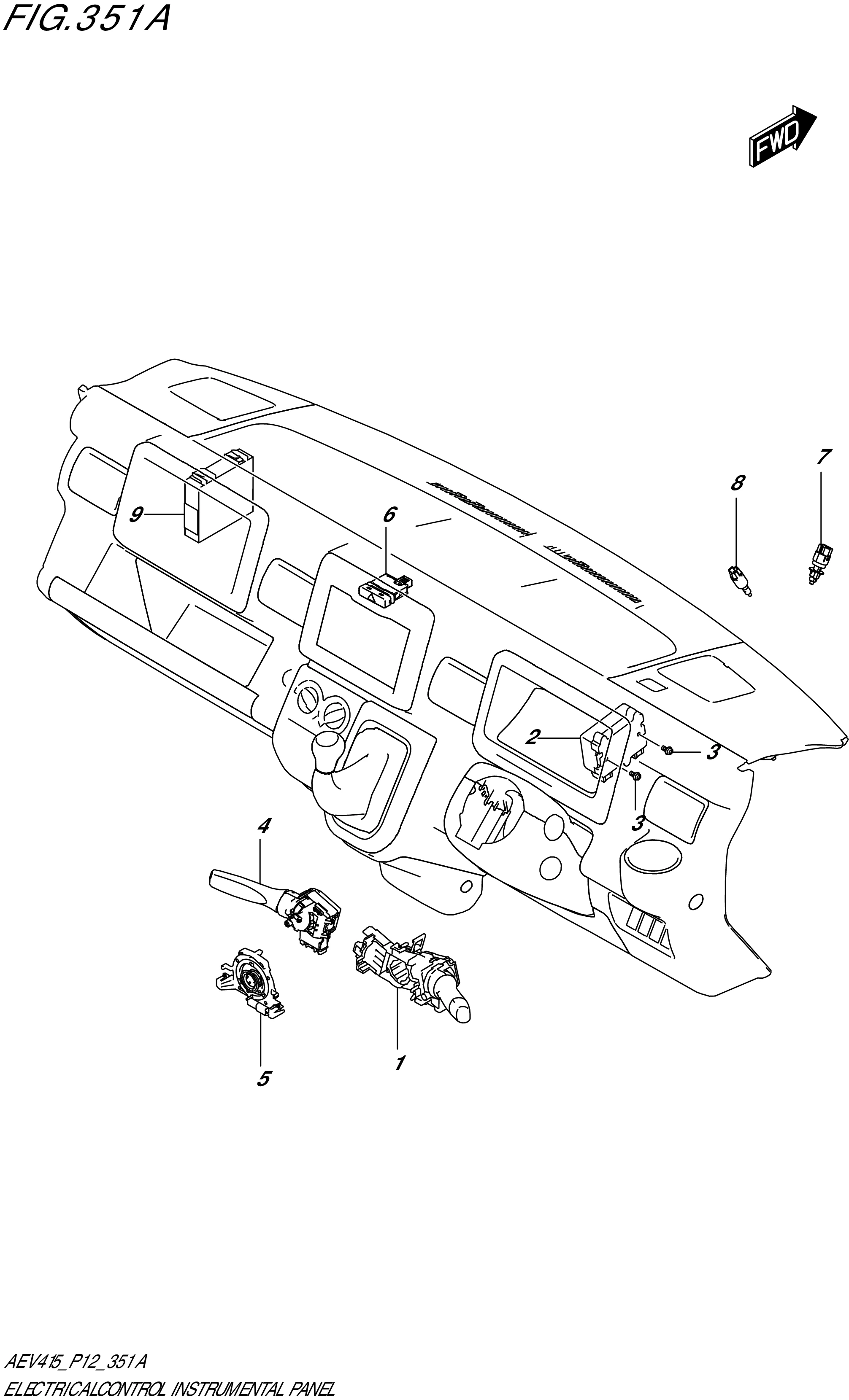 FIG. 351A- ELECTRICAL CONTROL INSTRUMENTAL PANEL