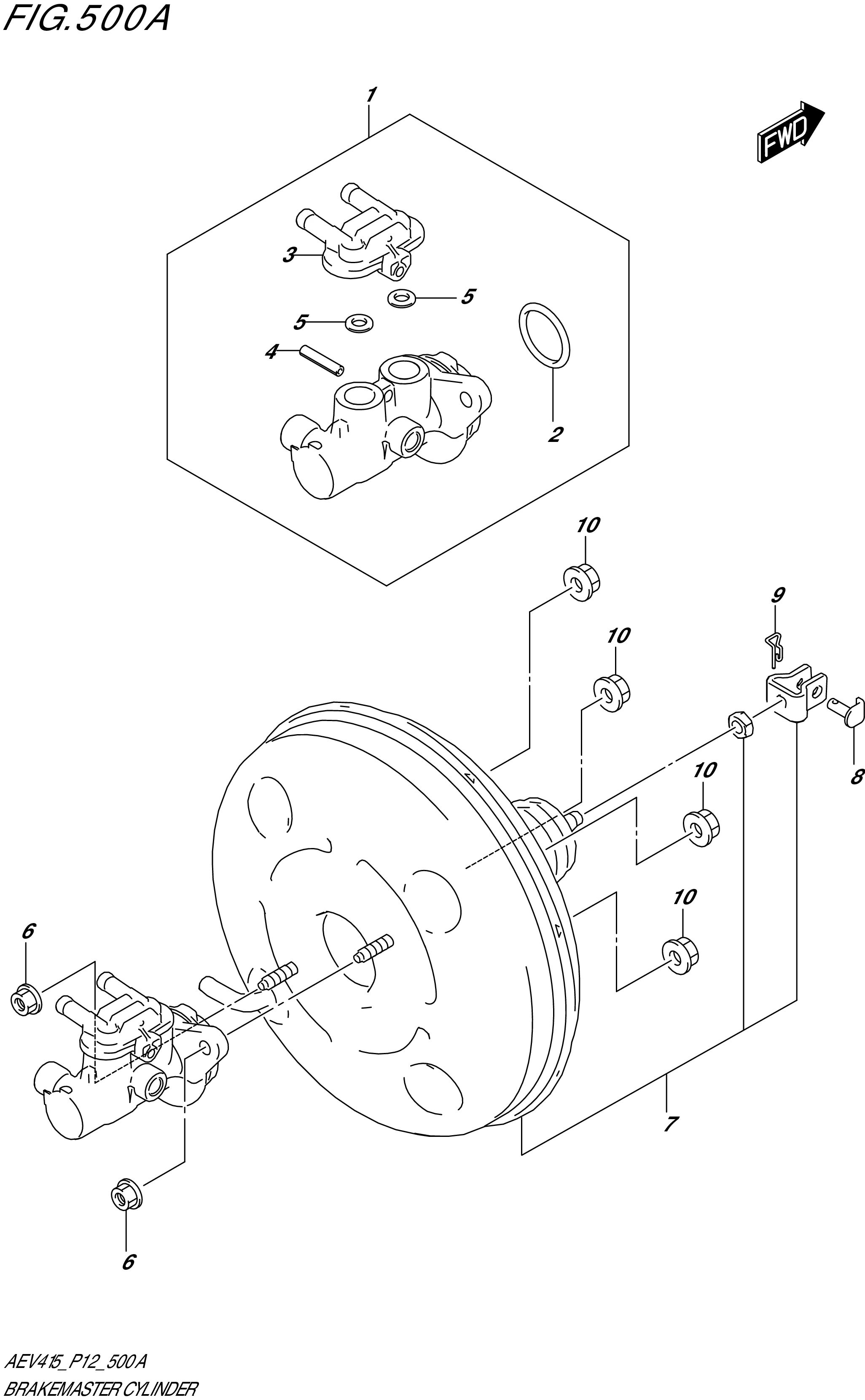 FIG. 500A - BRAKE MASTER CYLINDER