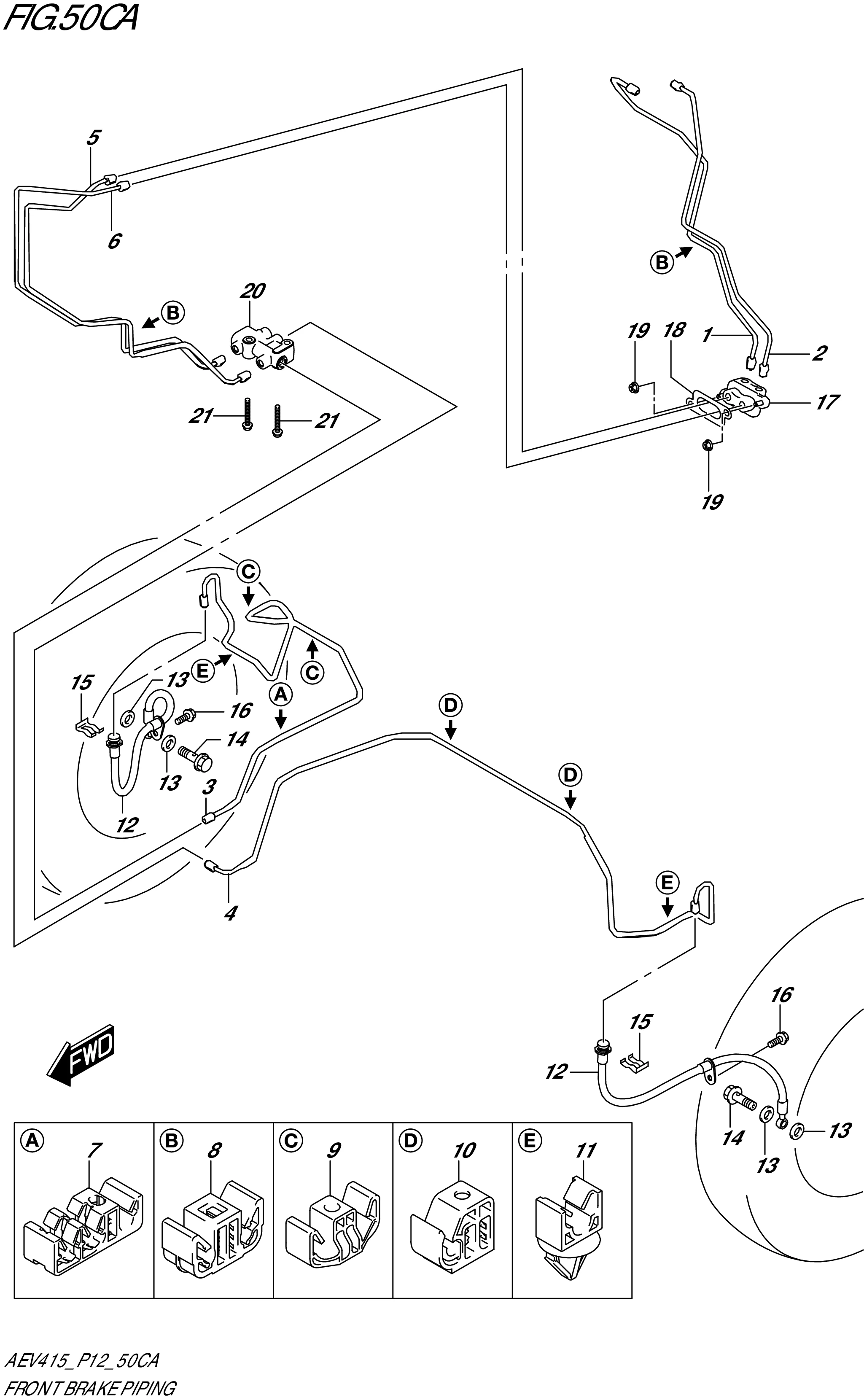 FIG. 50CA FRONT BRAKE PIPING