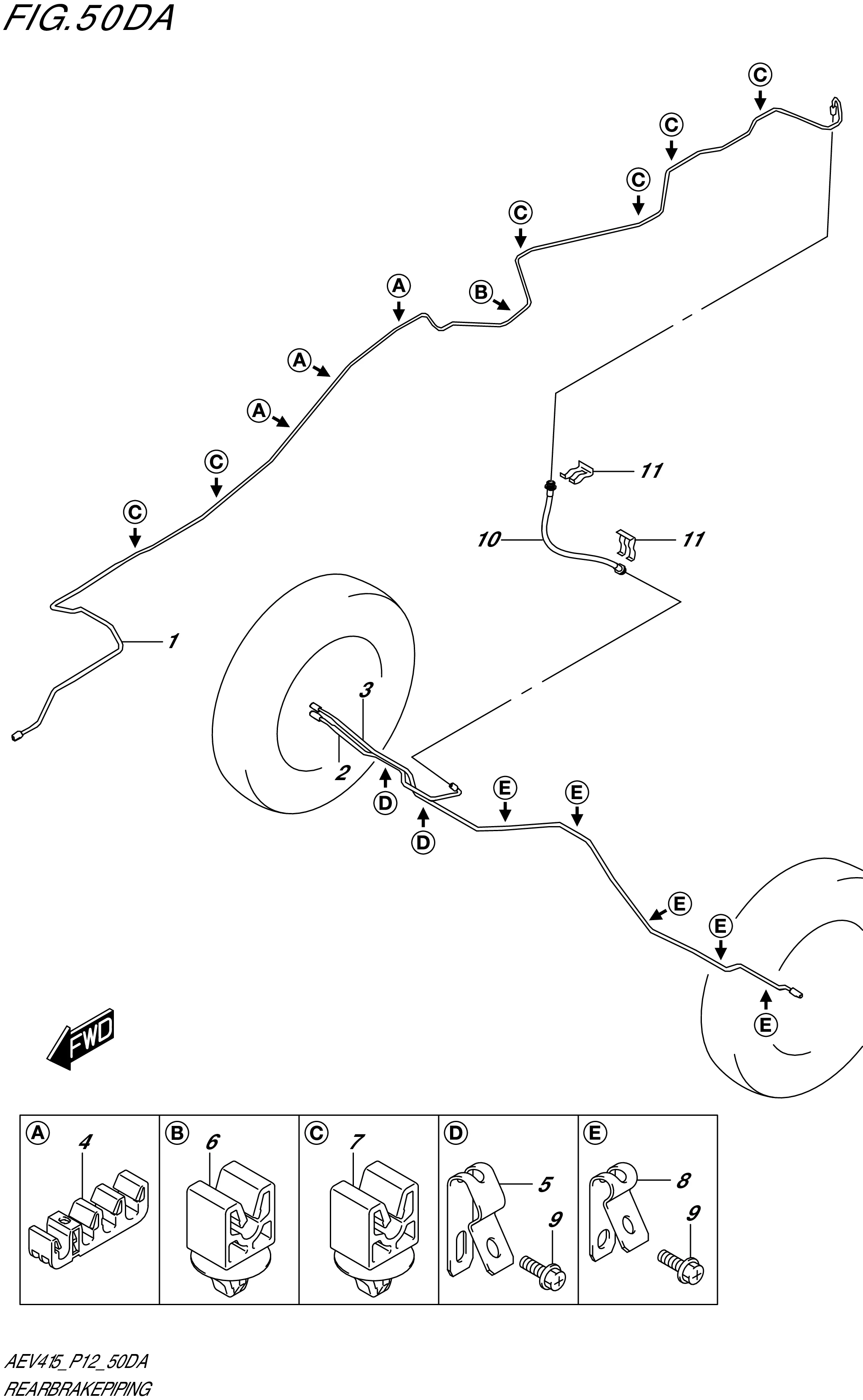 FIG. 50DA REAR BRAKE PIPING