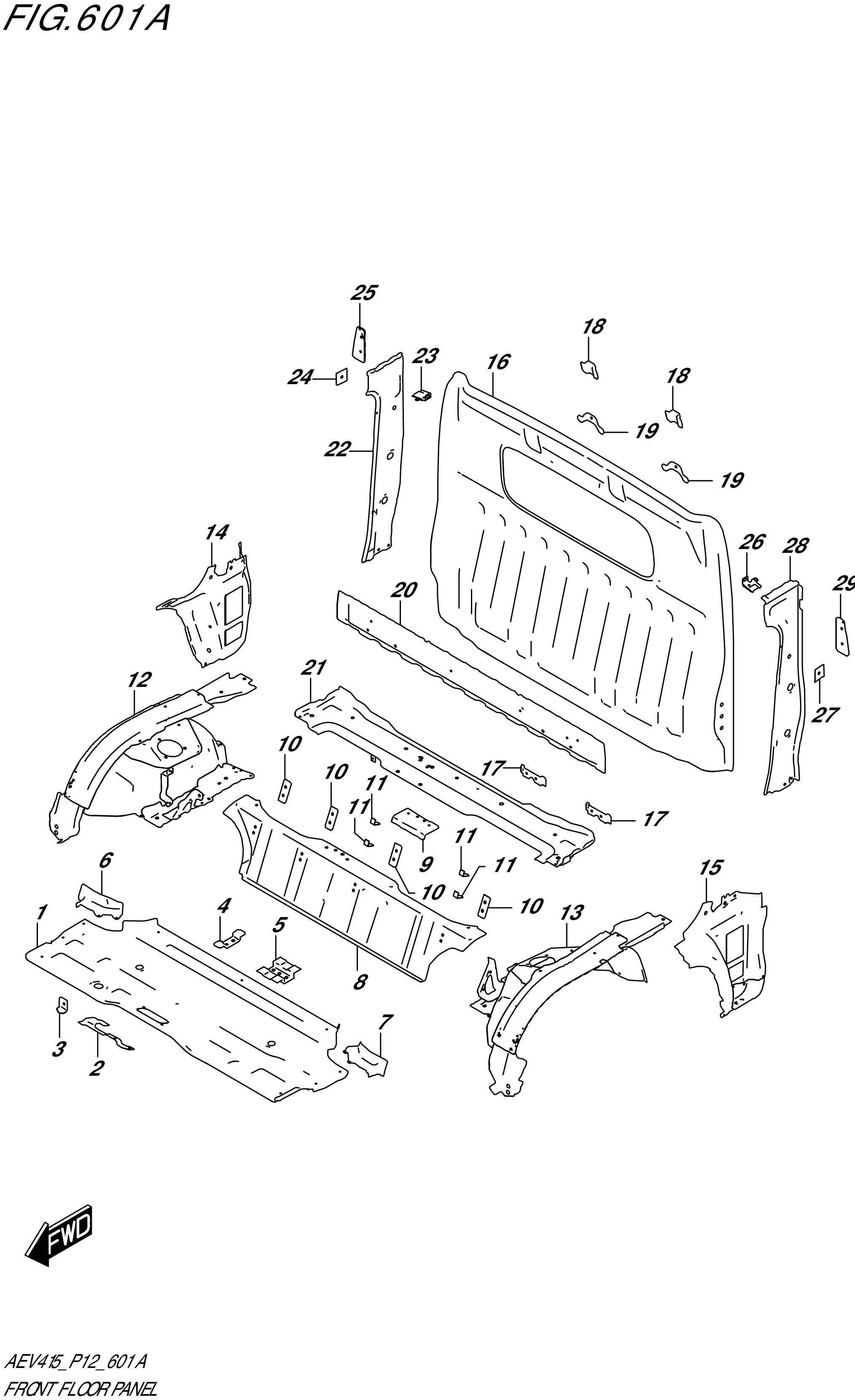 FIG. 601A - FRONT FLOOR PANEL