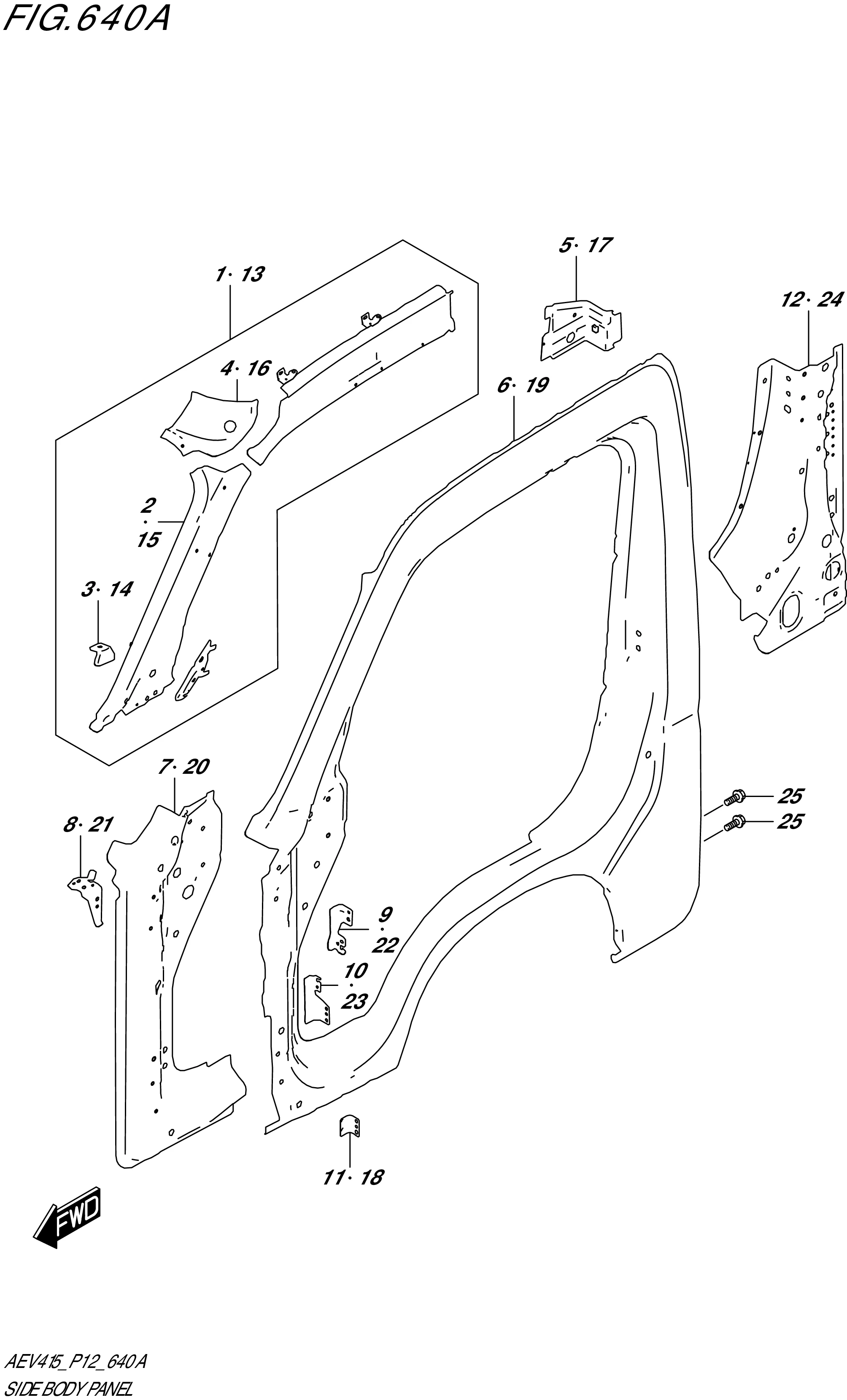 FIG. 640A - SIDE BODY PANEL