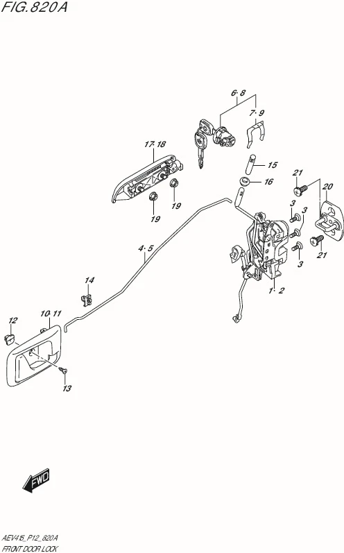 FIG. 820A - FRONT DOOR LOCK