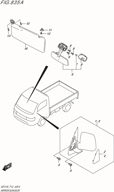 FIG. 835A - MIRROR/SUNVISOR