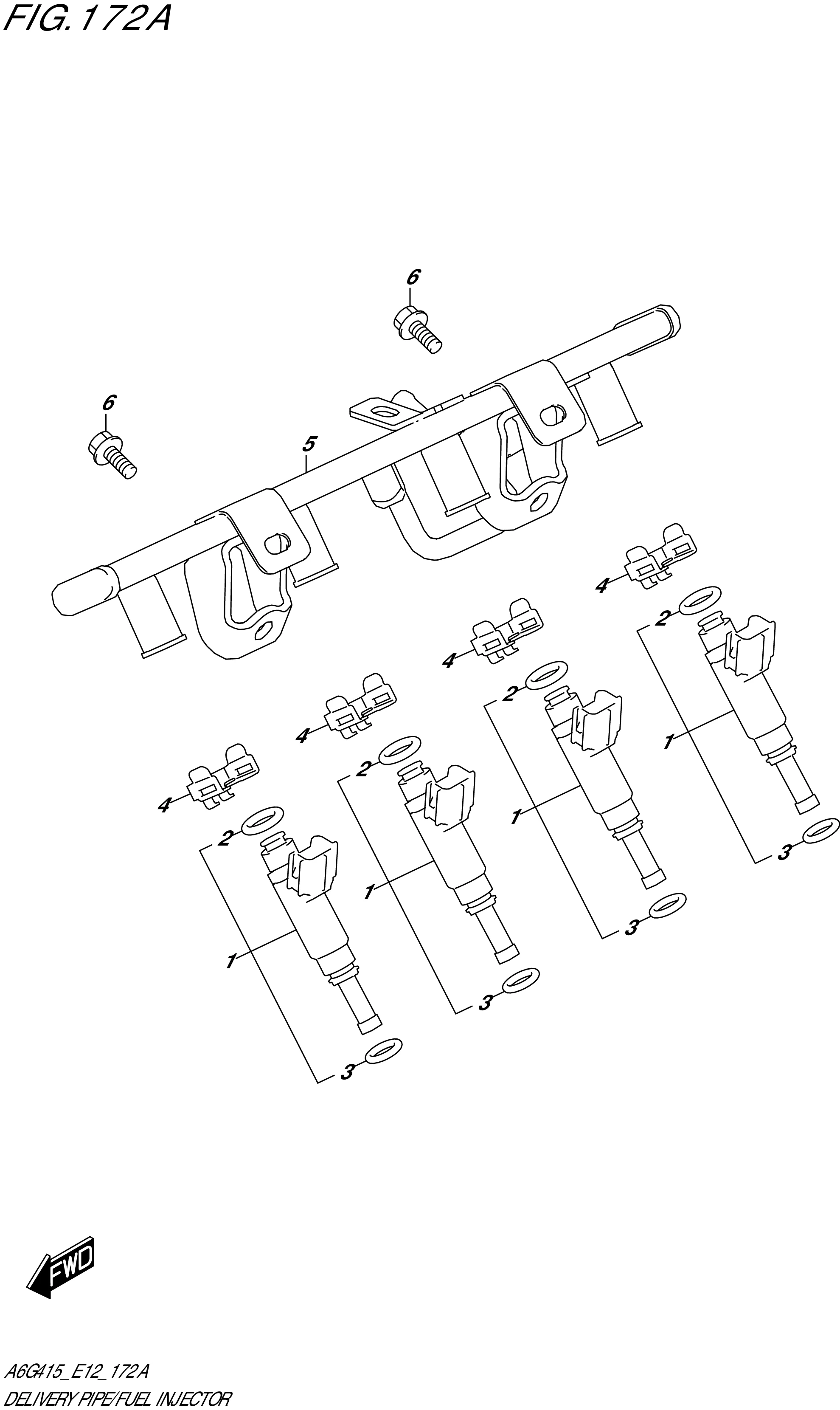 FIG. 172A - DELIVERY PIPE/FUEL INJECTOR