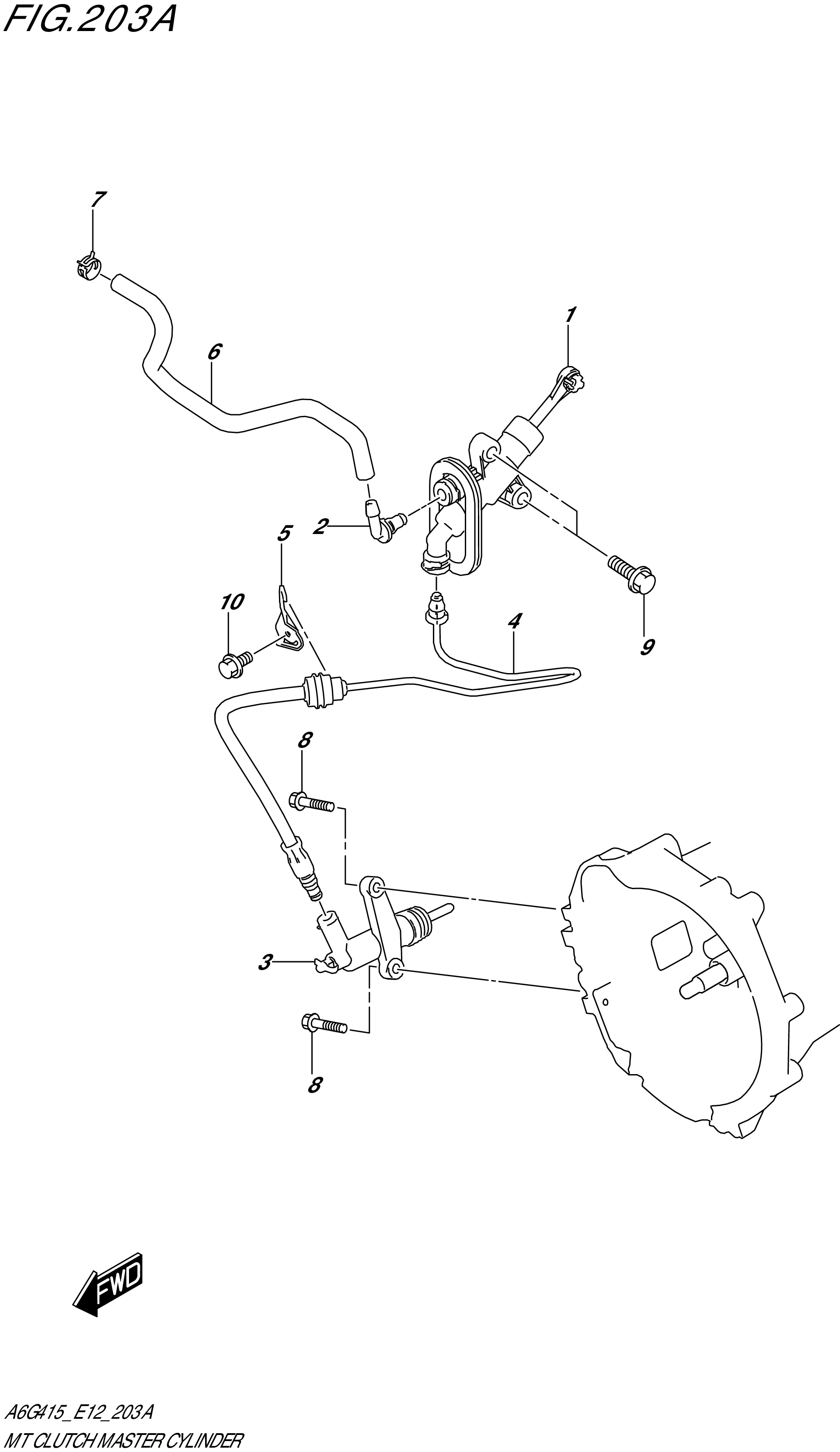 FIG. 203A - MT CLUTCH MASTER CYLINDER (5MT)