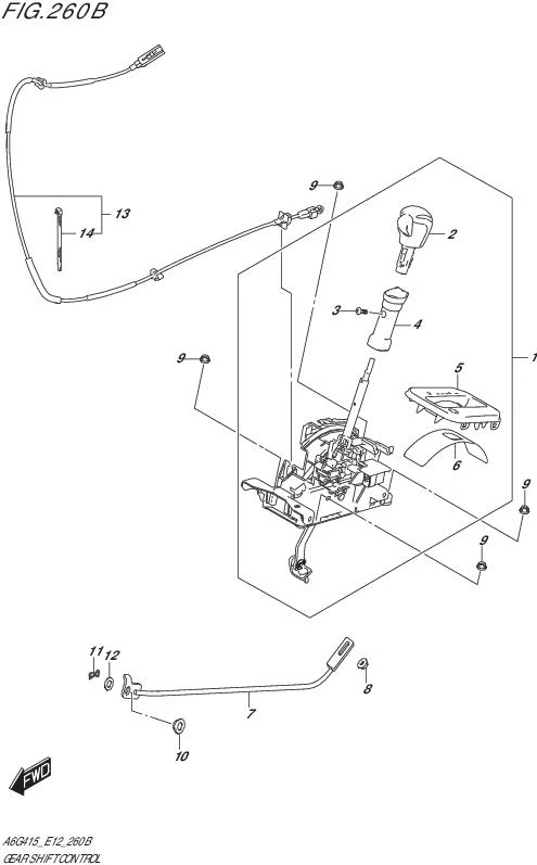 FIG.260B-GEAR SHIFT CONTROL (4AT)