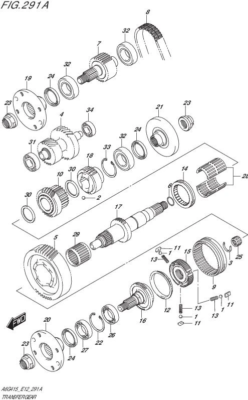 FIG.291A-TRANSFER GEAR (5MT)
