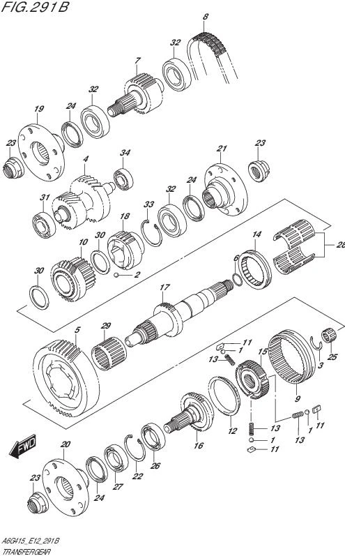 FIG.291B-TRANSFER GEAR (4AT)