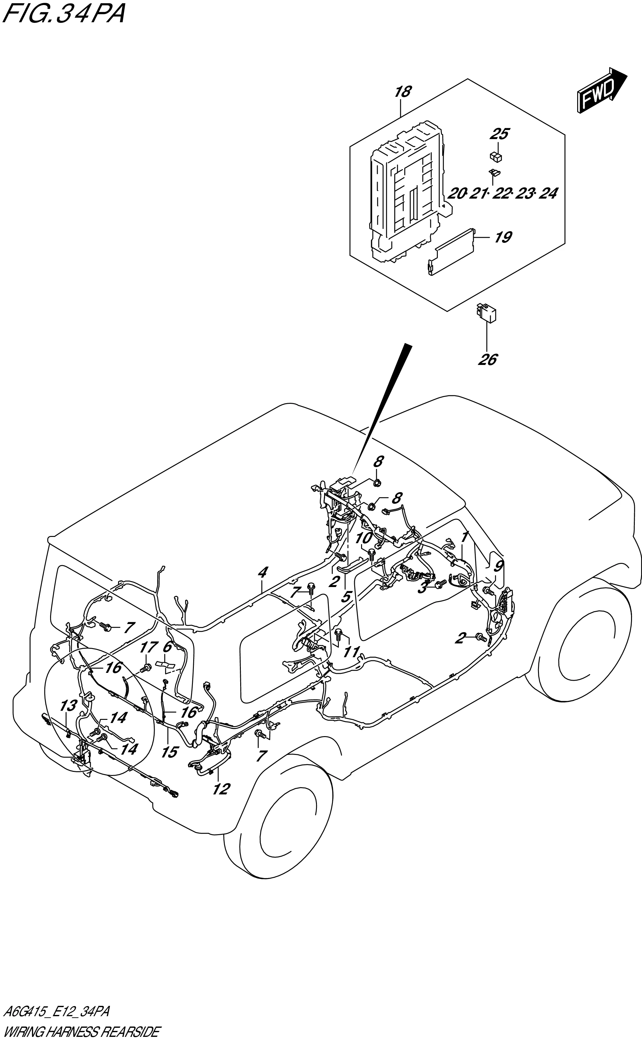 FIG. 34PA - WIRING HARNESS REAR SIDE