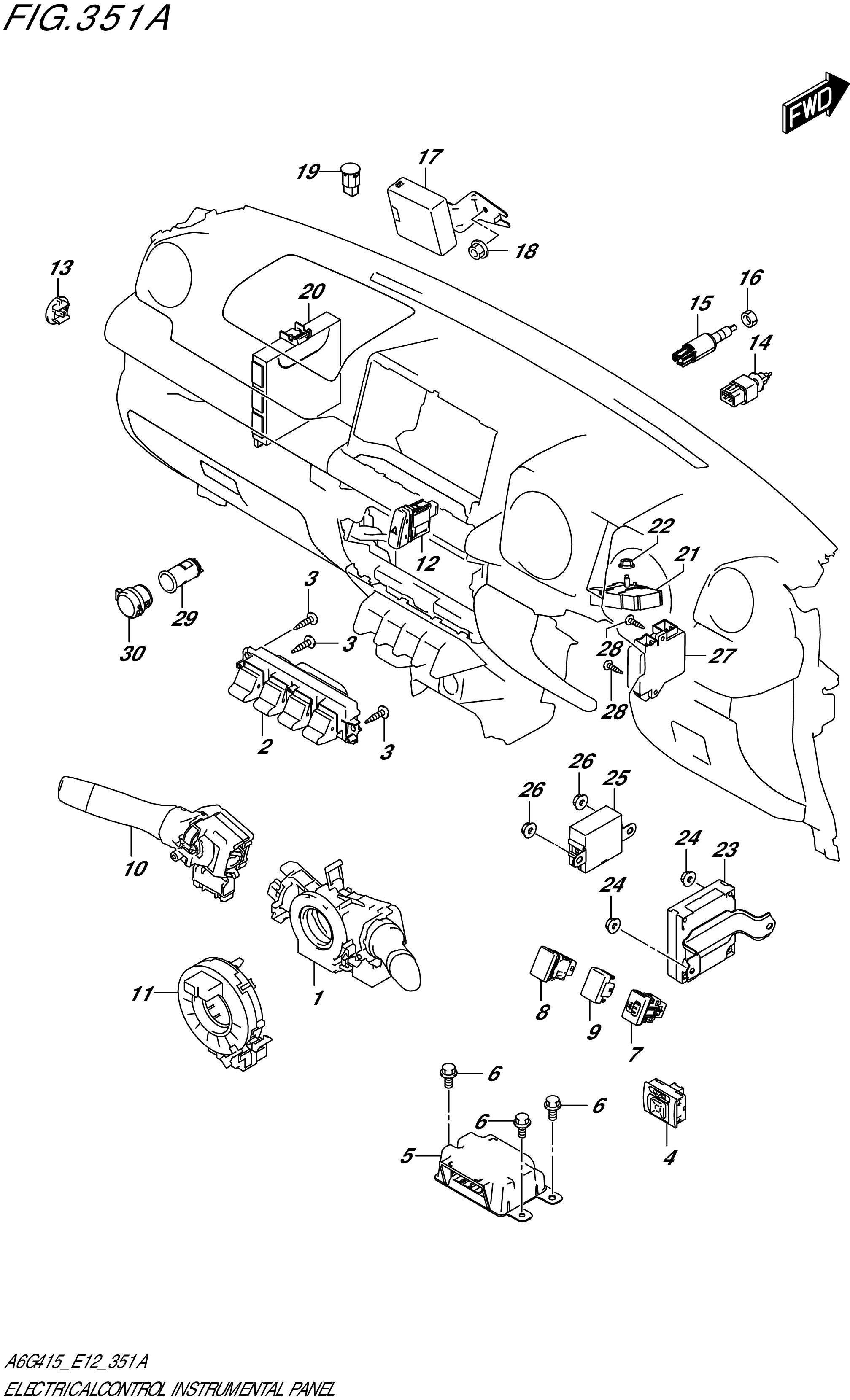 FIG. 351- ELECTRICAL CONTROL INSTRUMENTAL PANEL