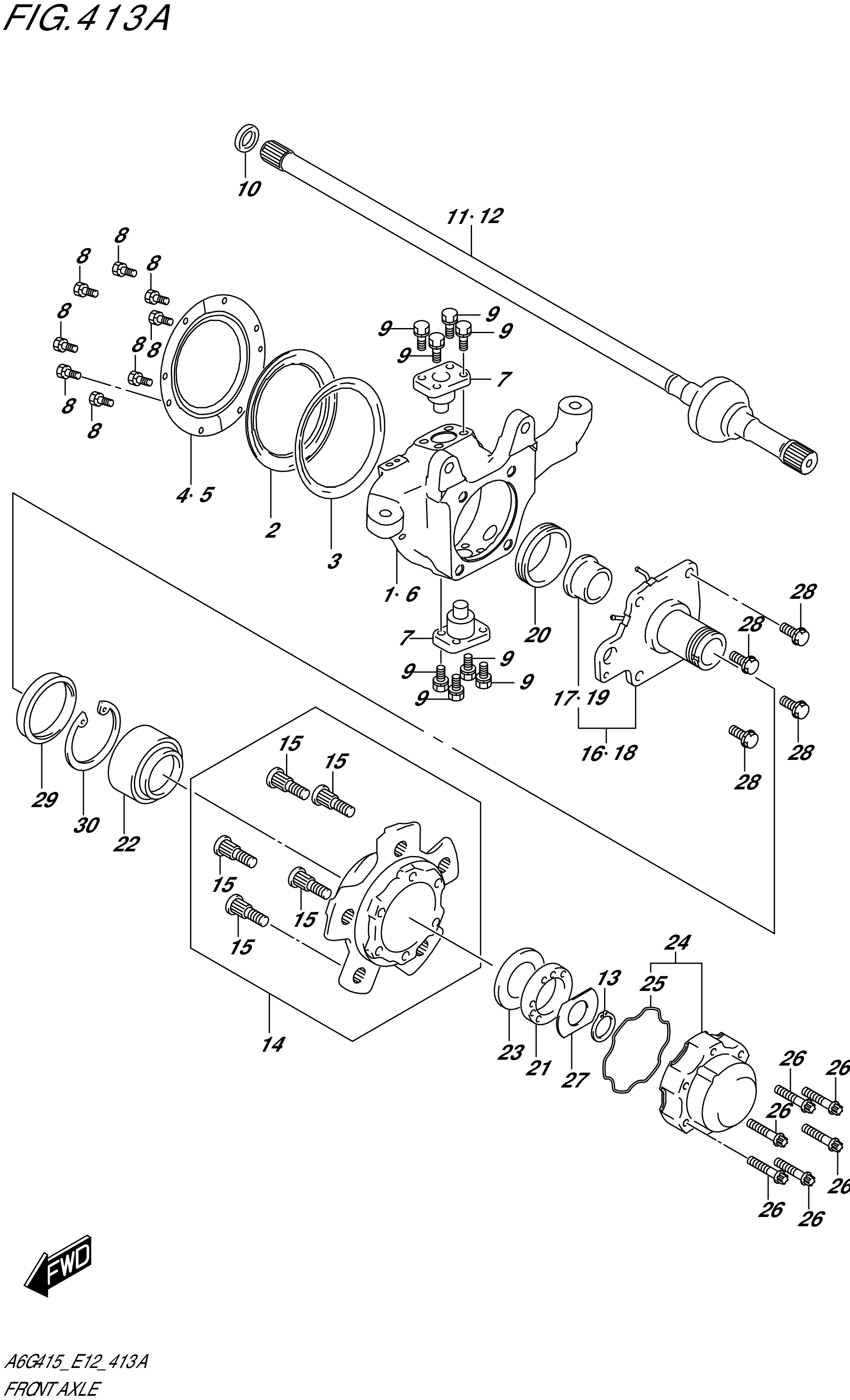 FIG. 413A- FRONT AXLE