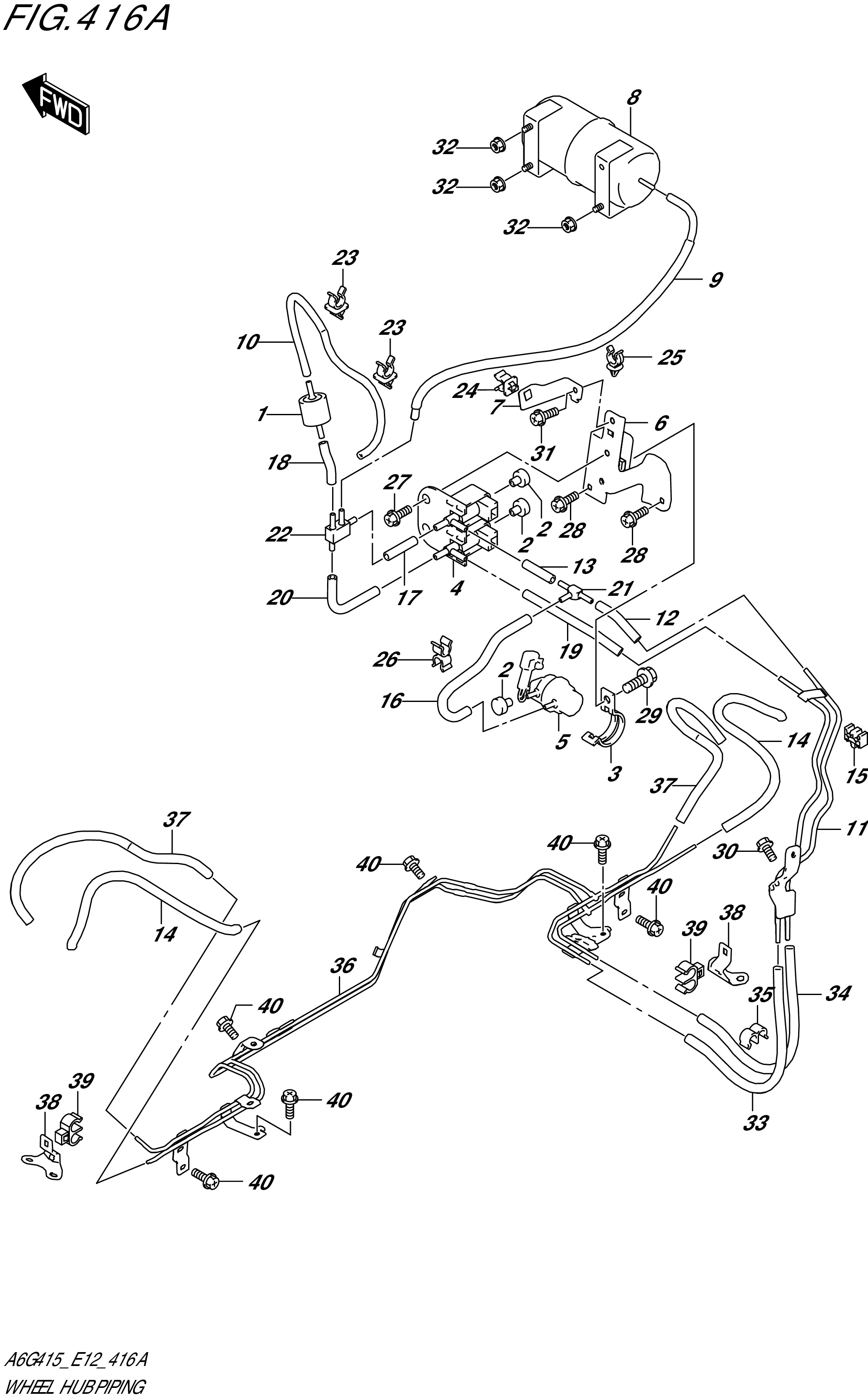 FIG. 416A- WHEEL HUB PIPING