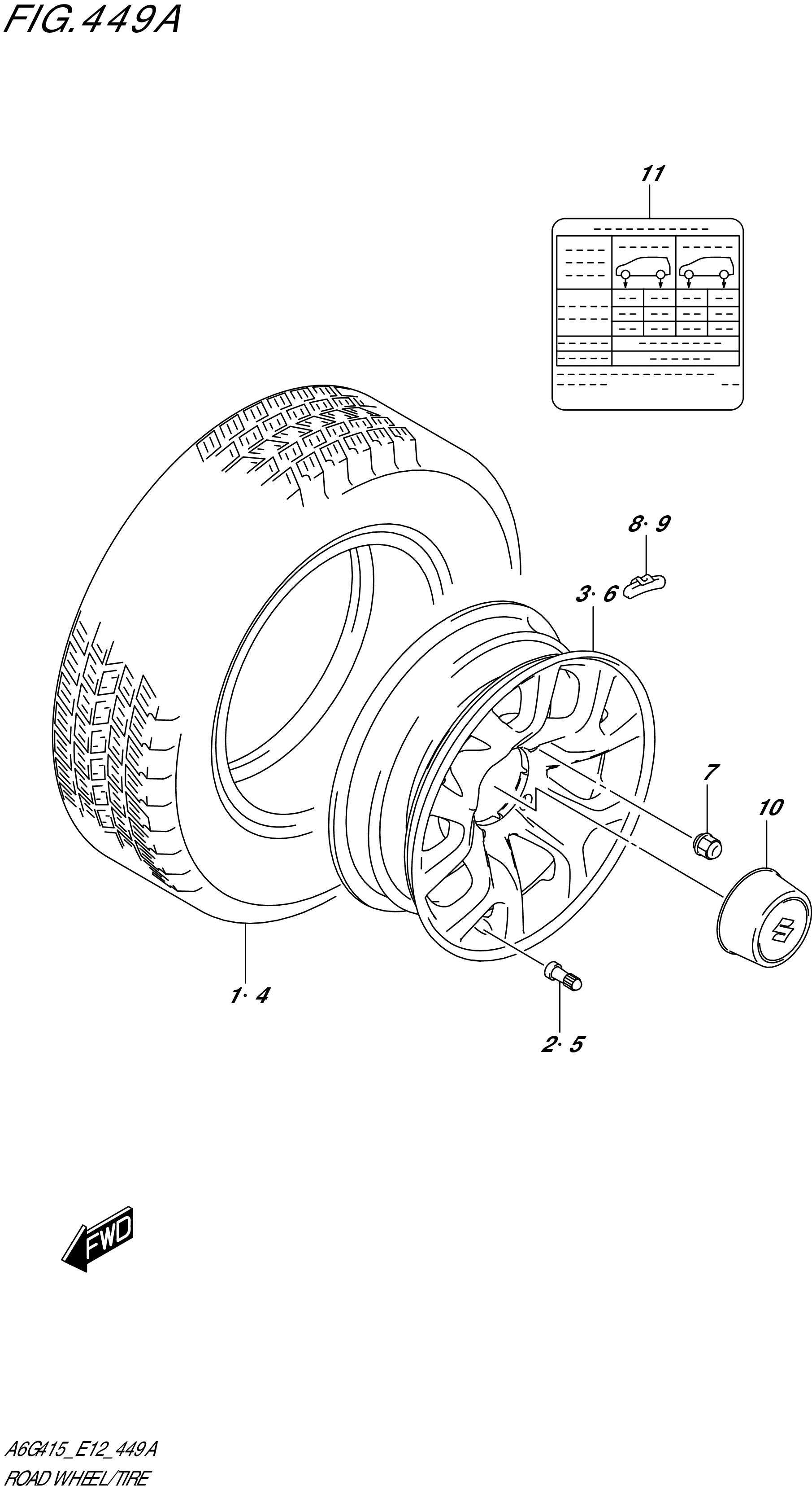 FIG. 449A- ROAD WHEEL/TIRE