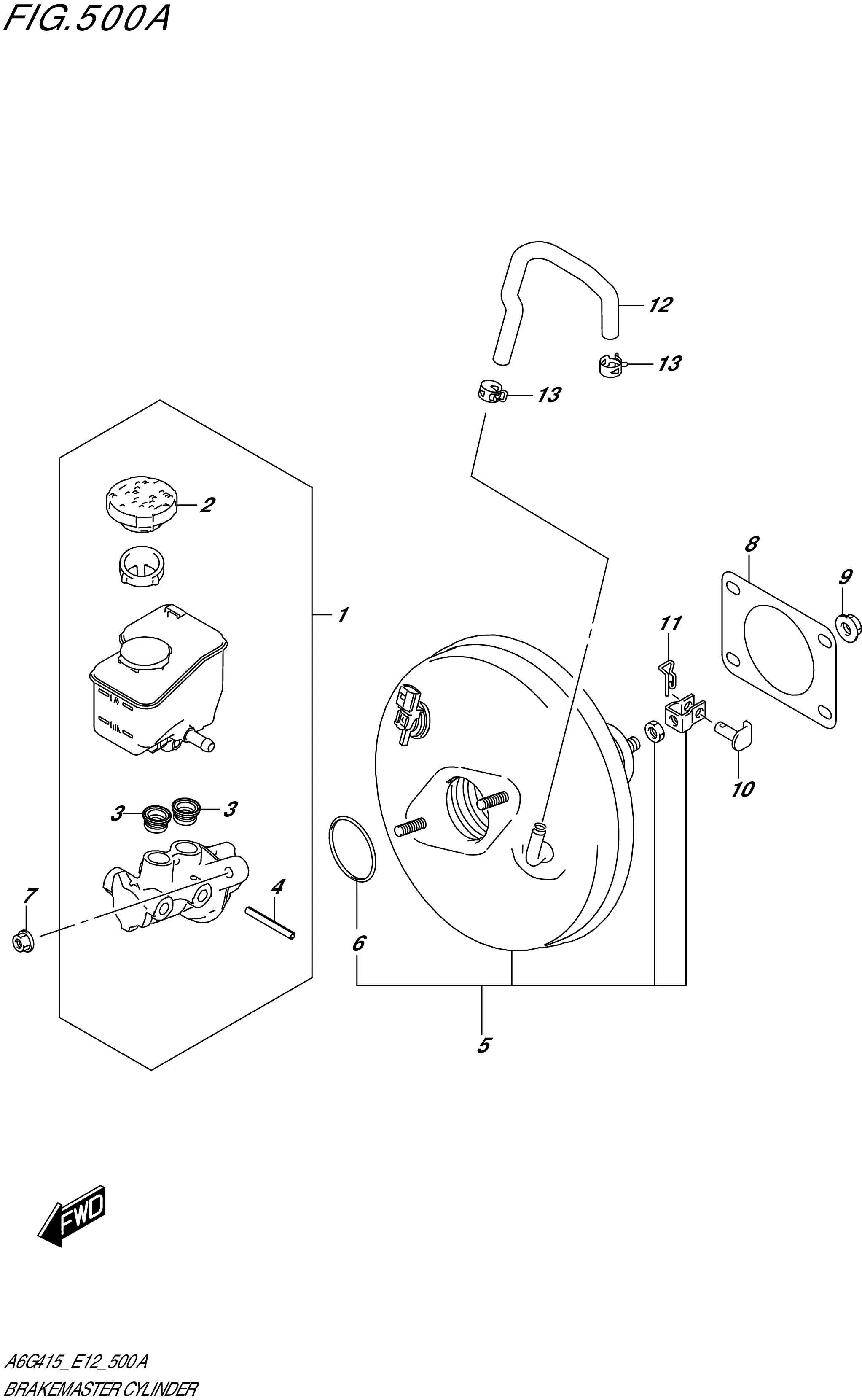 FIG. 500A- BRAKE MASTER CYLINDER