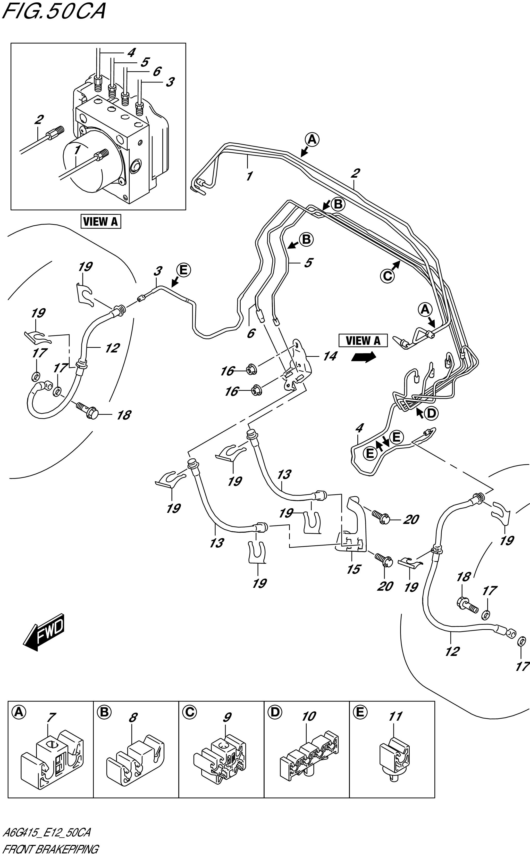FIG. 50CA - FRONT BRAKE PIPING
