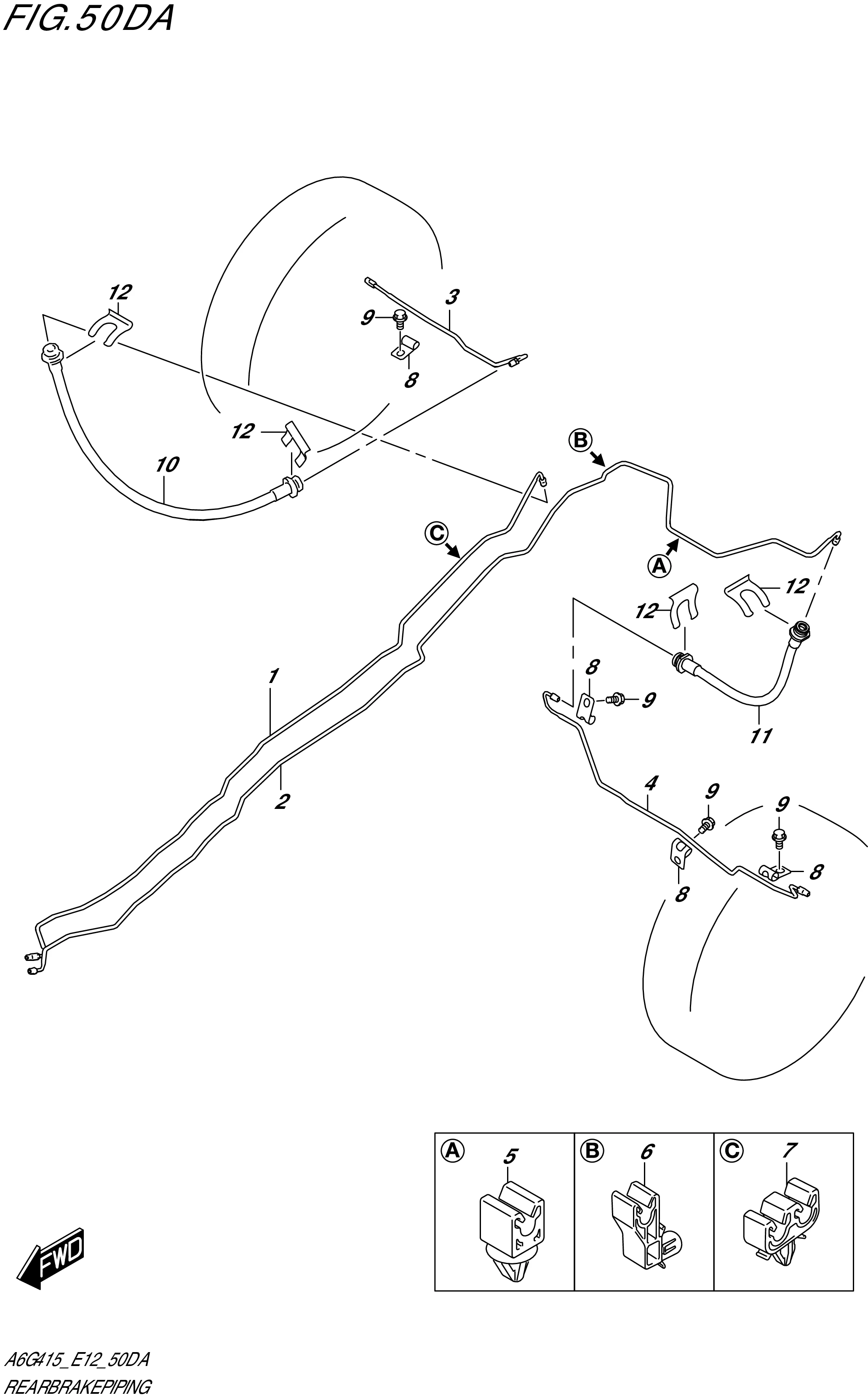 FIG. 50DA - REAR BRAKE PIPING