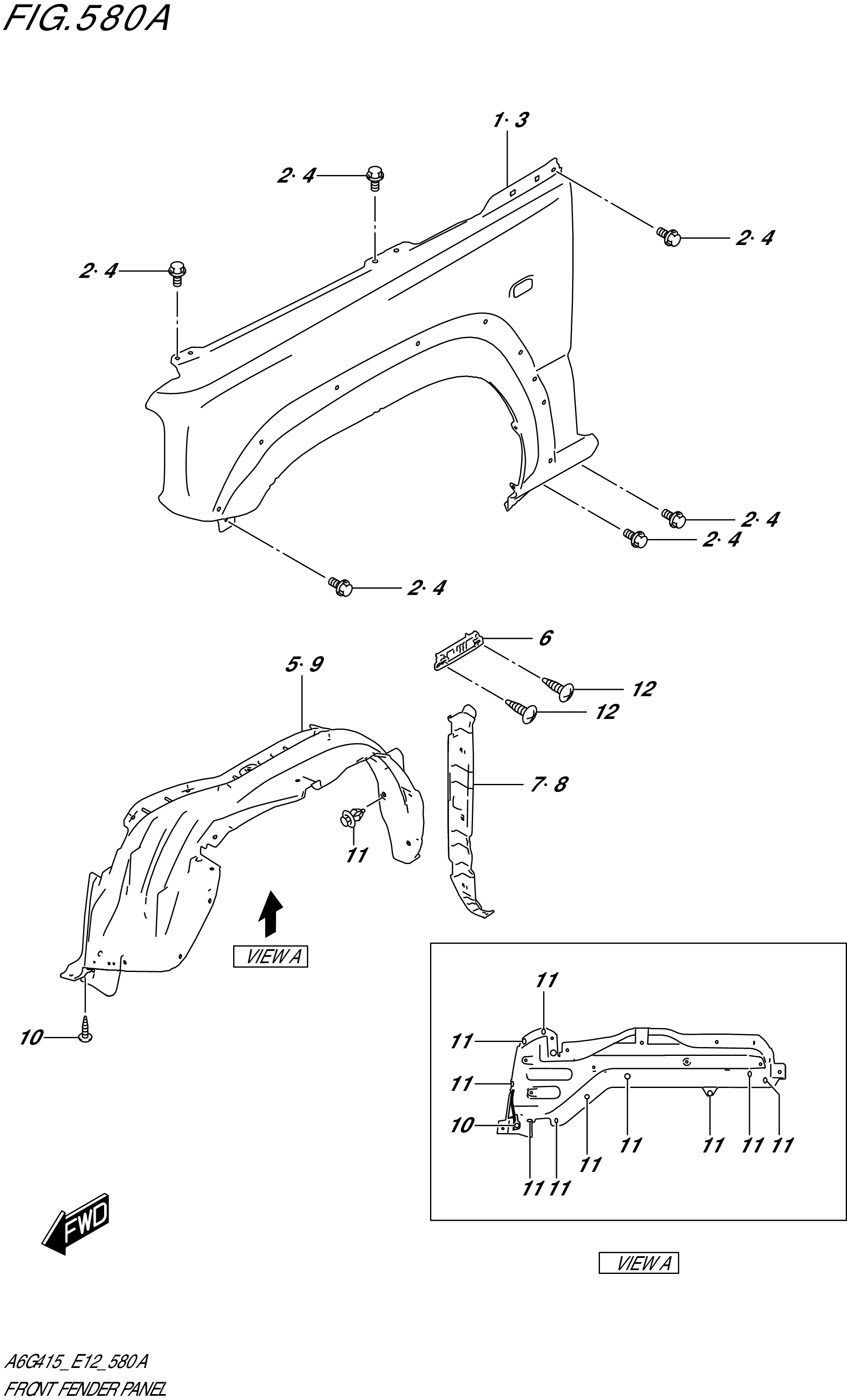 FIG. 580A- FRONT FENDER PANEL
