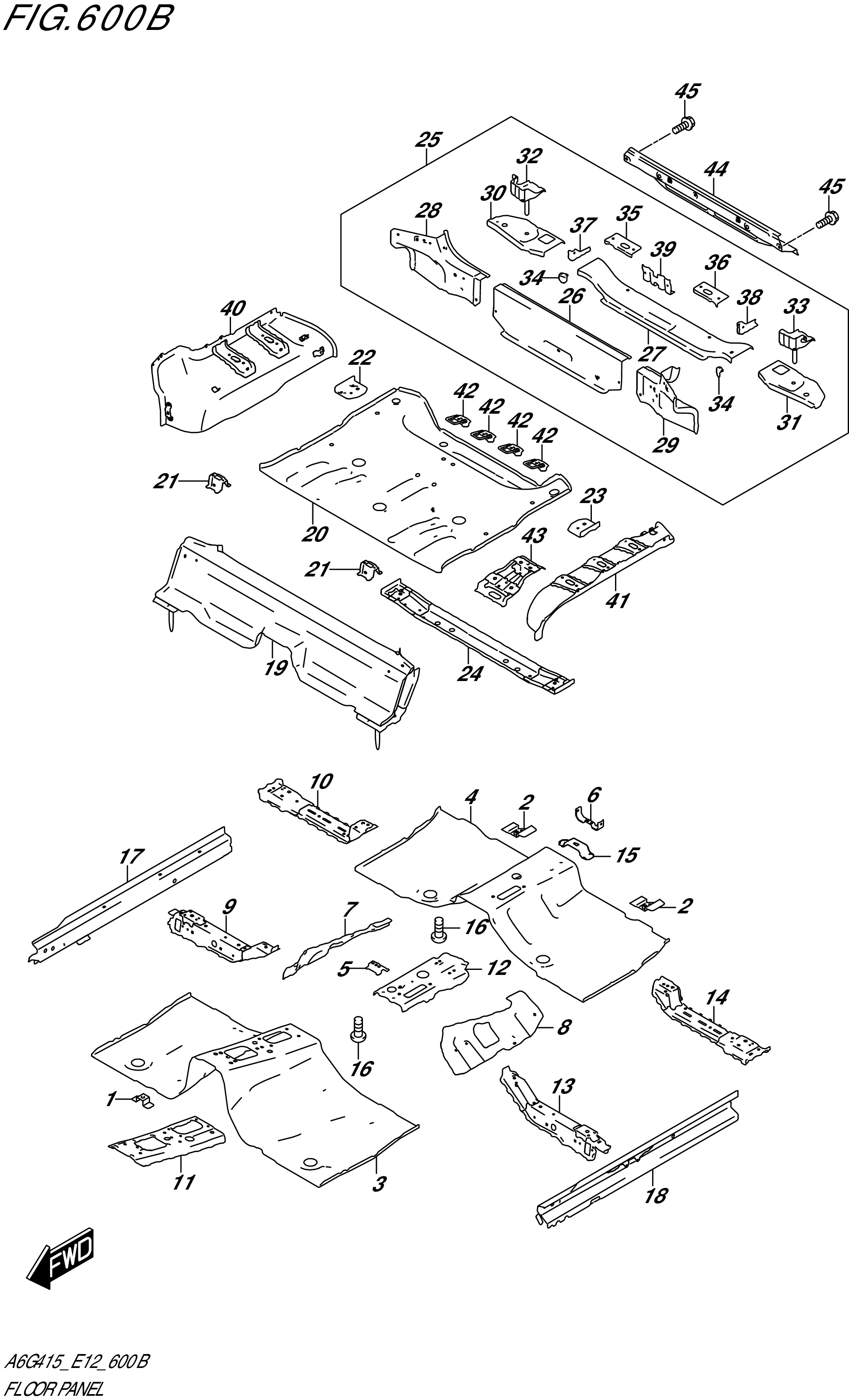 FIG. 600B- FLOOR PANEL (4AT)