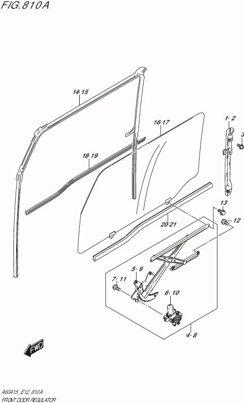 FIG.810A-FRONT DOOR REGULATOR