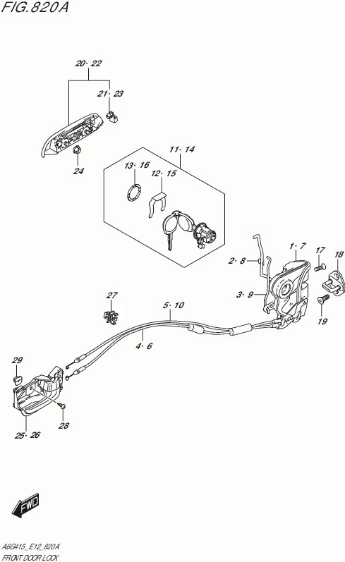 FIG.820A-FRONT DOOR LOCK