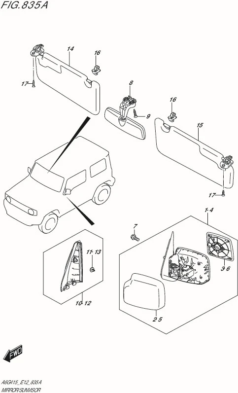 FIG.835A-MIRROR-SUNVISOR
