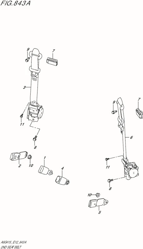 FIG.843A-2ND SEAT BELT