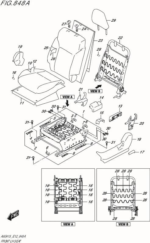 FIG.848A-FRONT LH SEAT