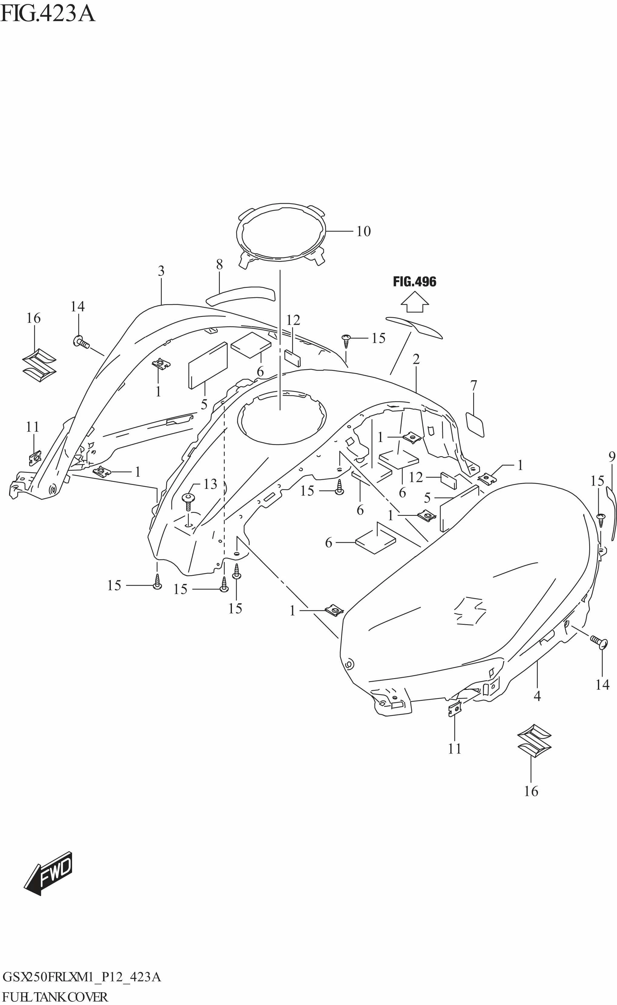 FUEL TANK COVER (GSX250FRL)