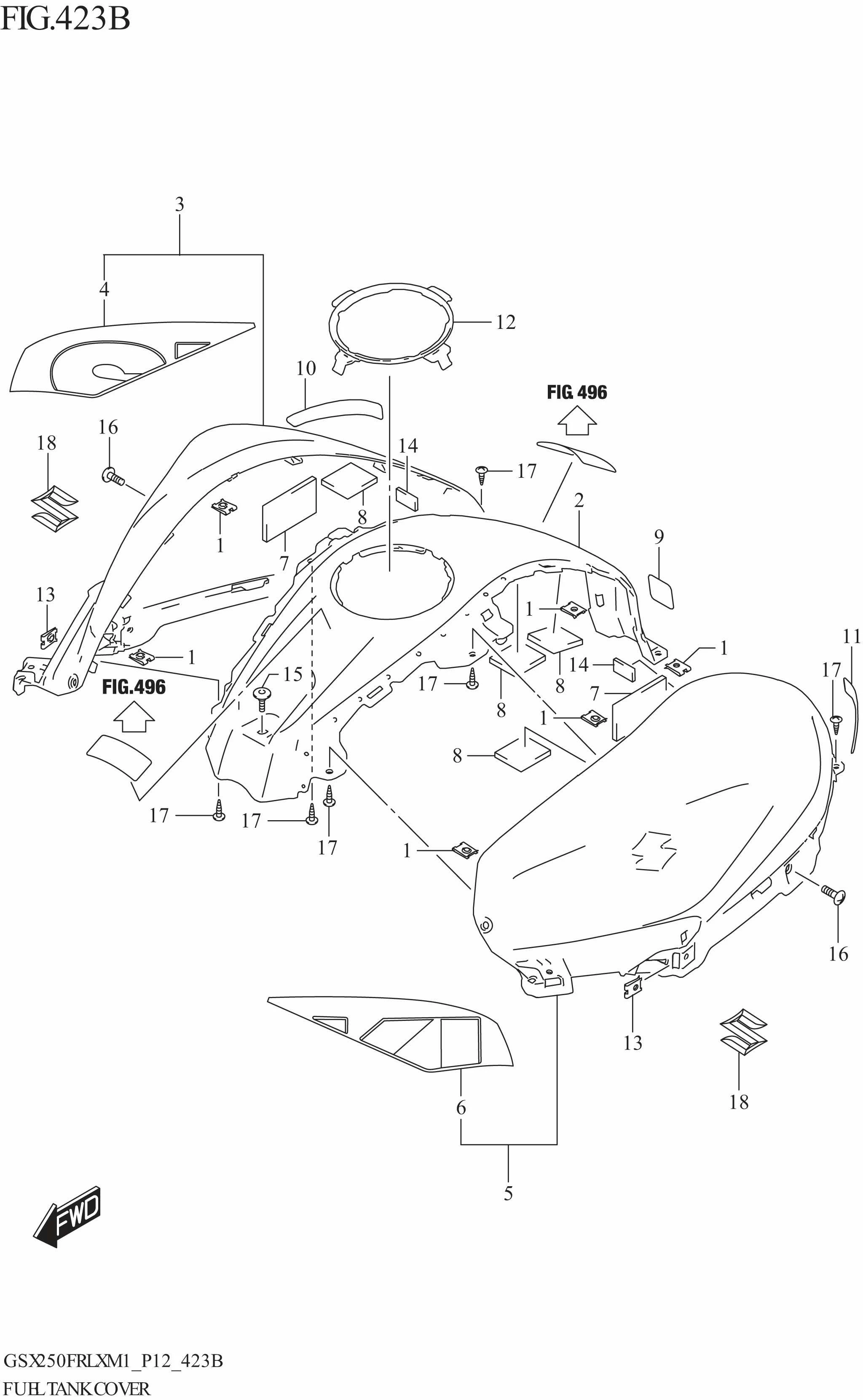 FUEL TANK COVER (GSX250FRLZ)