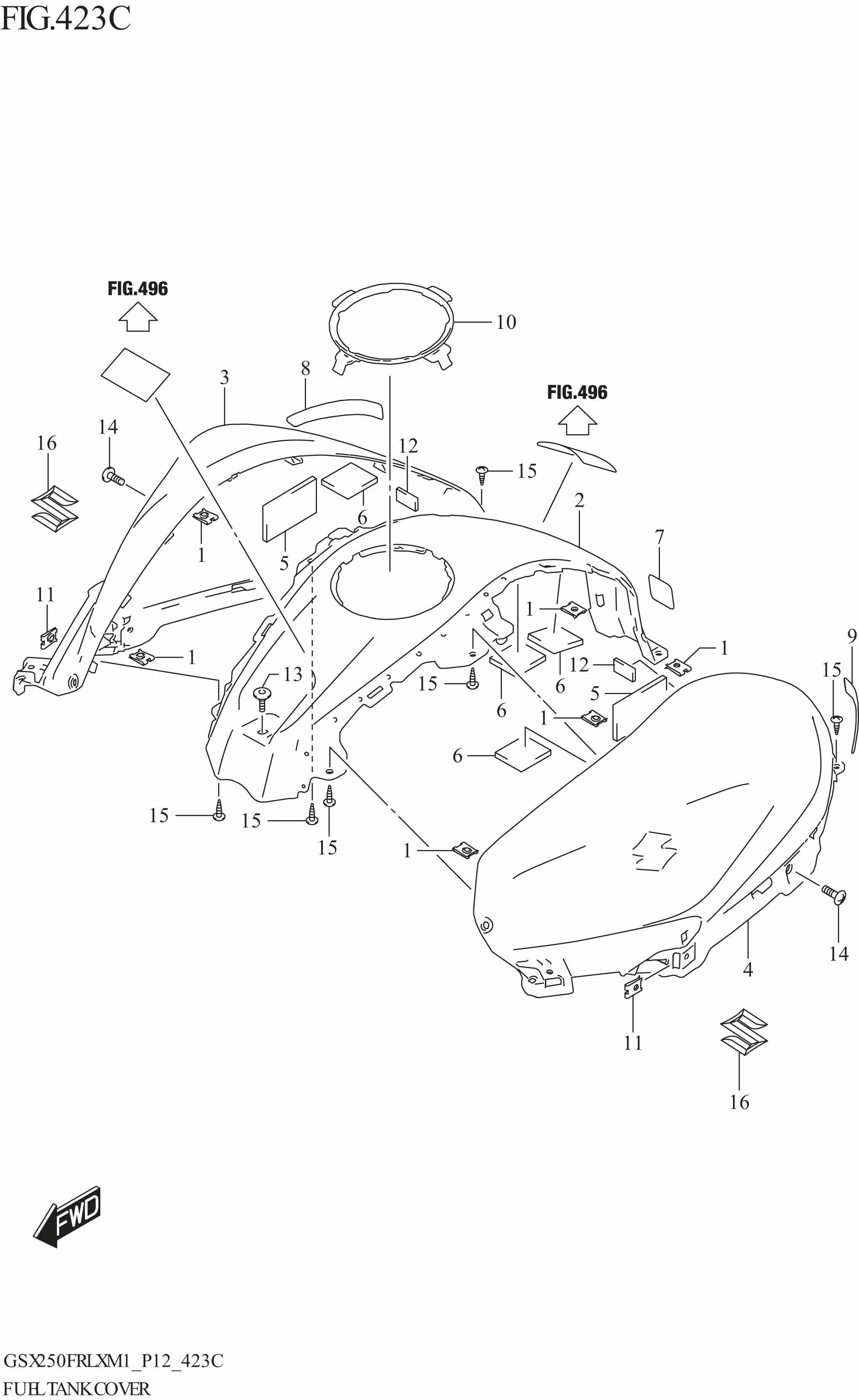FUEL TANK COVER (GSX250FRLX)