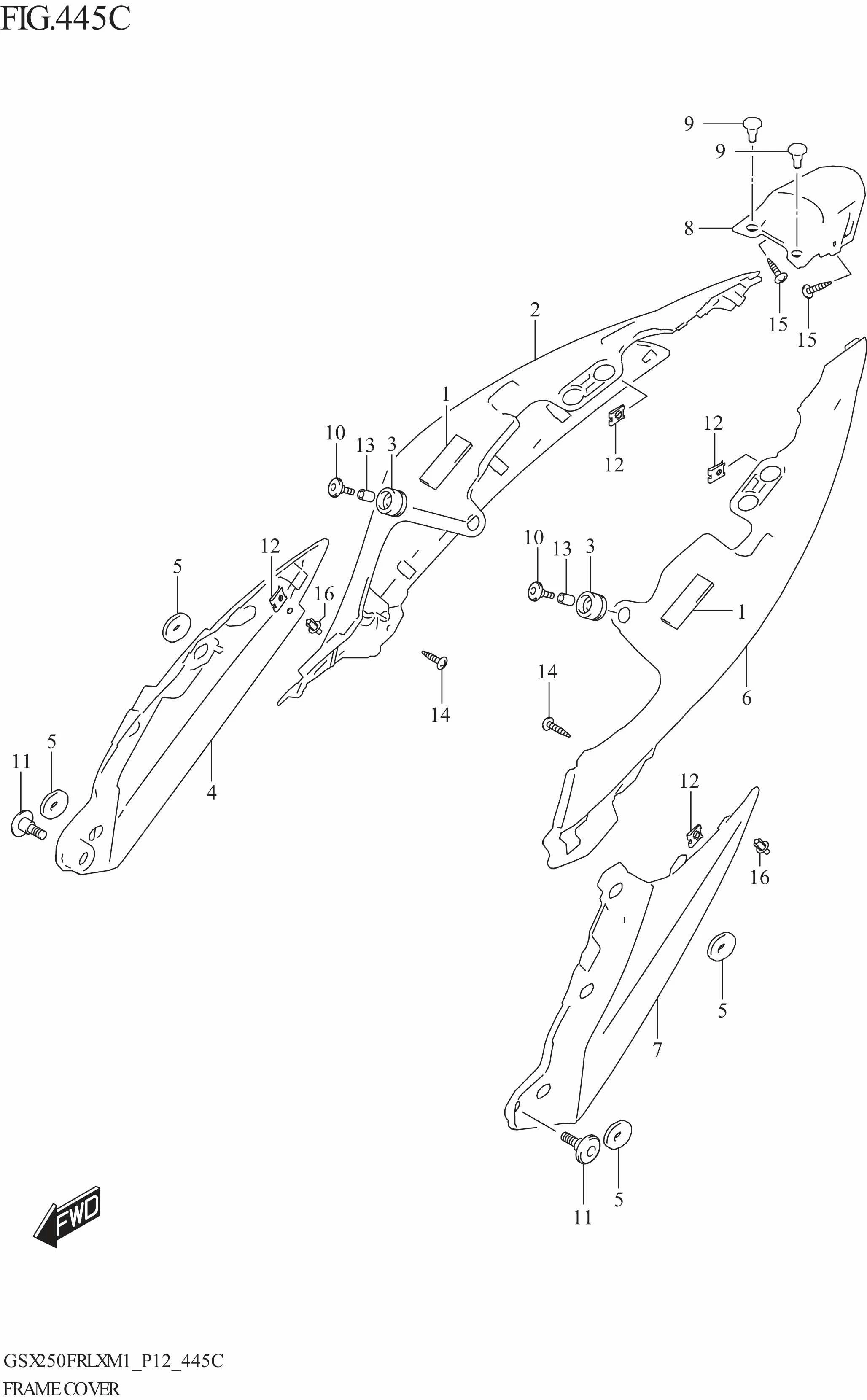 FRAME COVER GSX250FRL)