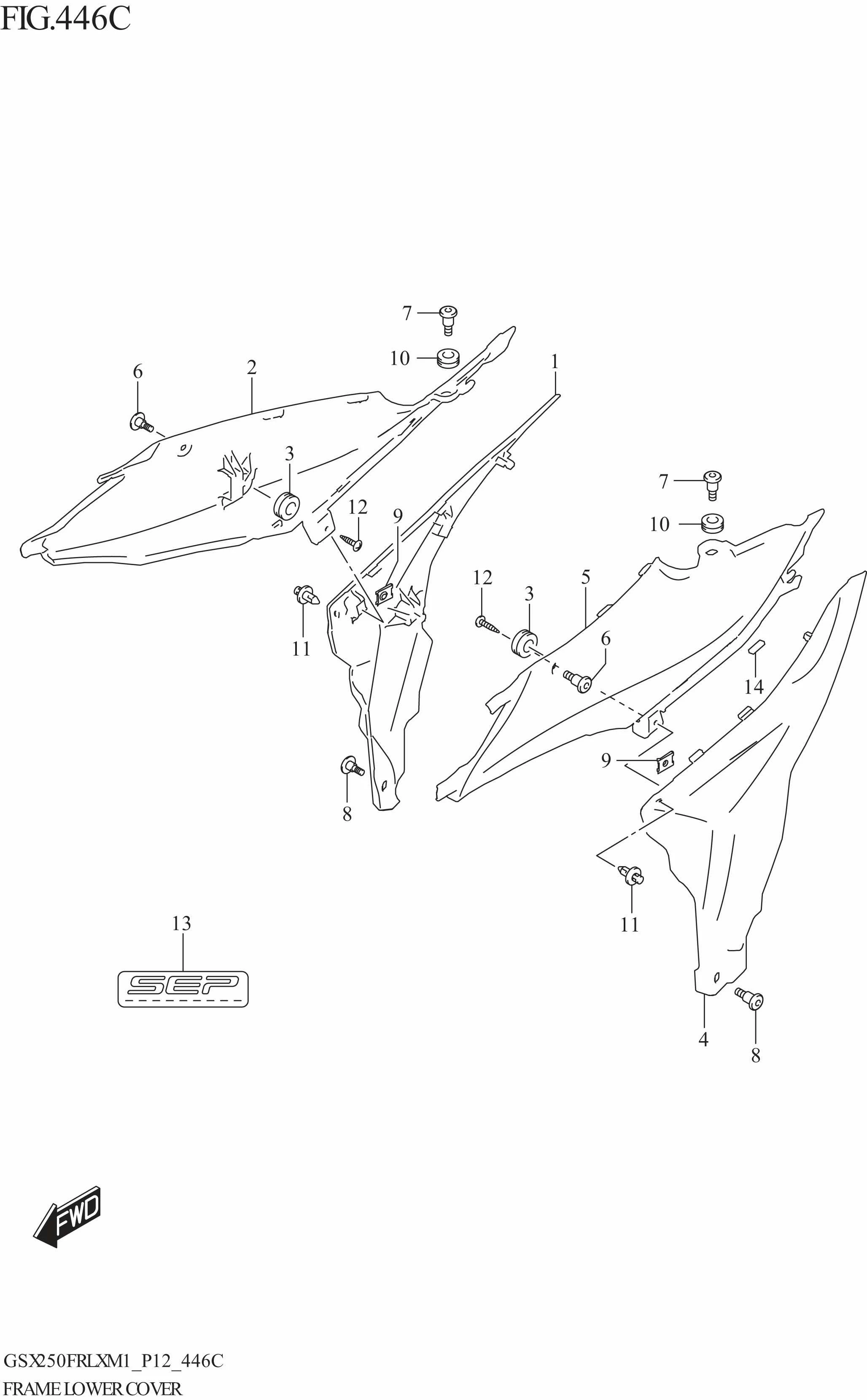 FRAME LOWER COVER (GSX250FRL)