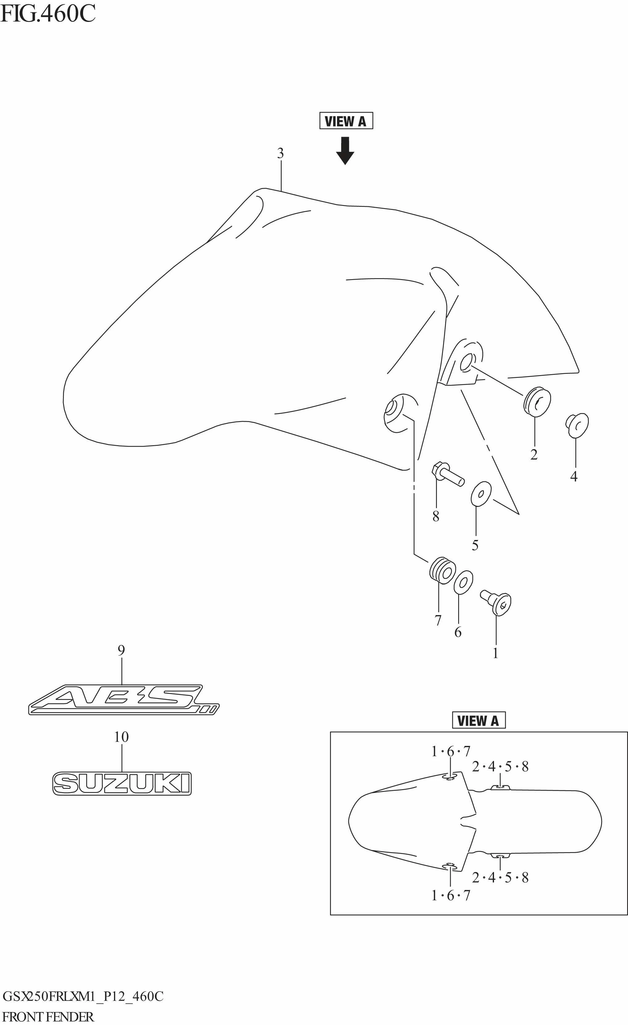 FRONT FENDER (GSX250FRL)