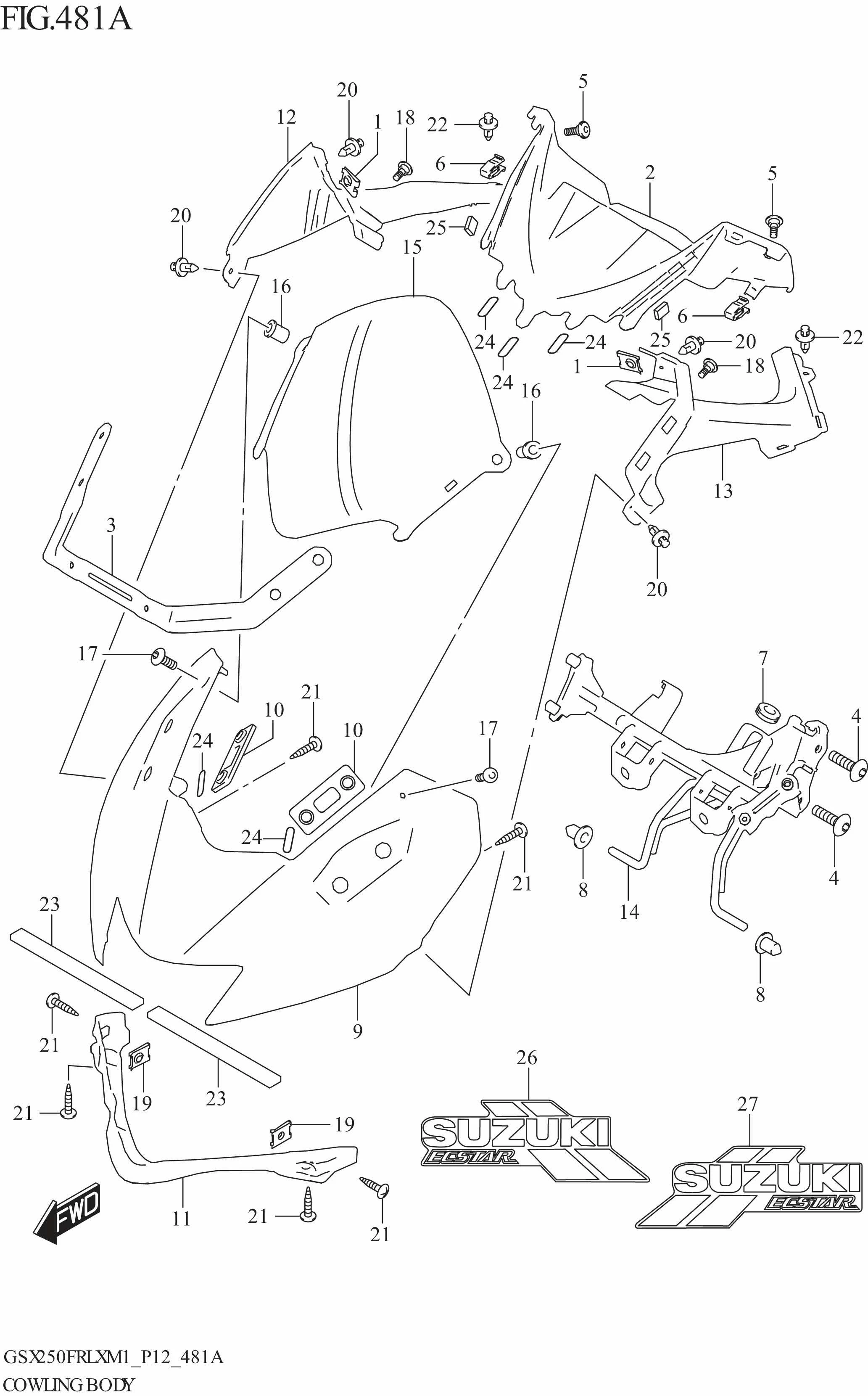 COWLING BODY (GSX250FRLX)