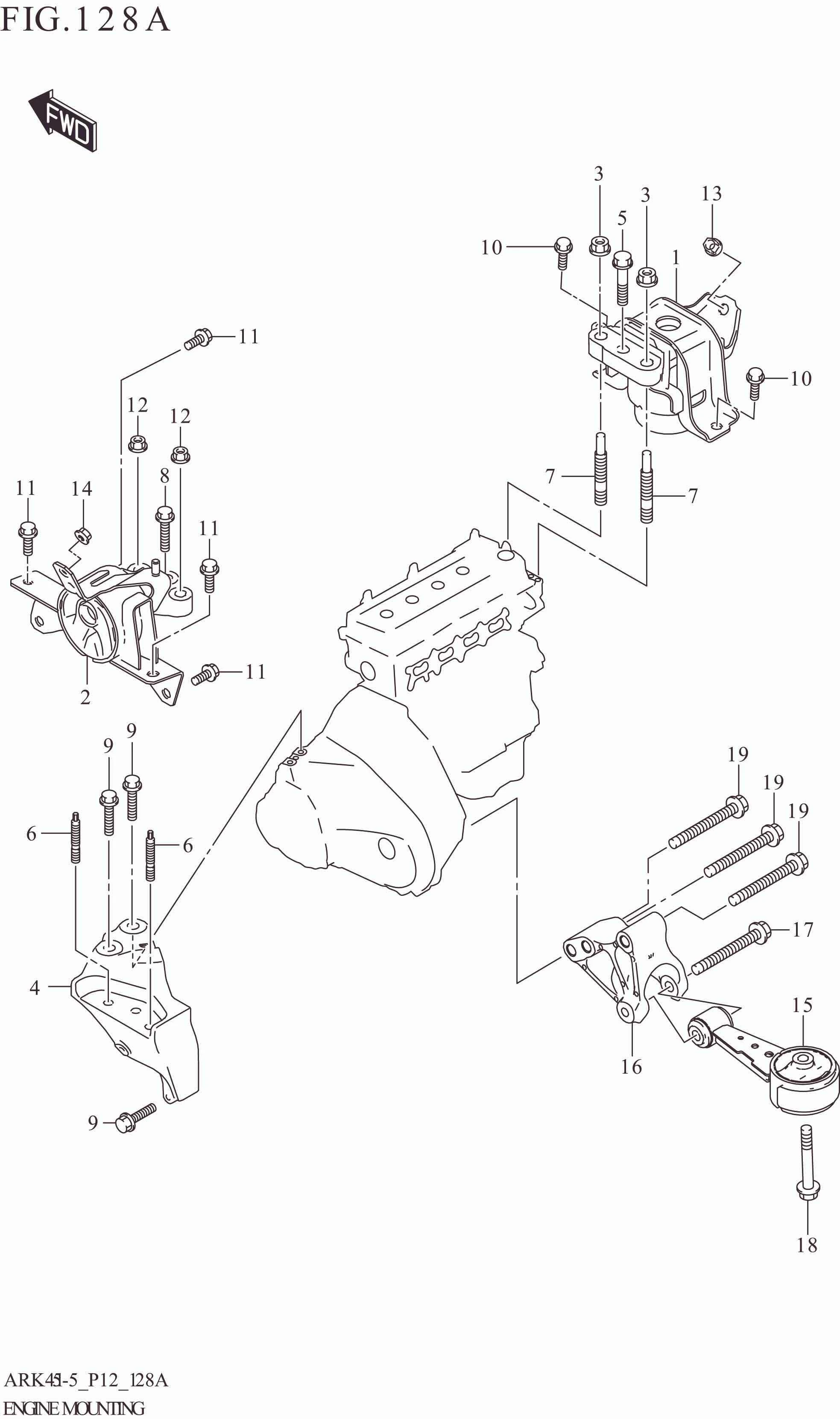 128A ENGINE MOUNTING (5MT)