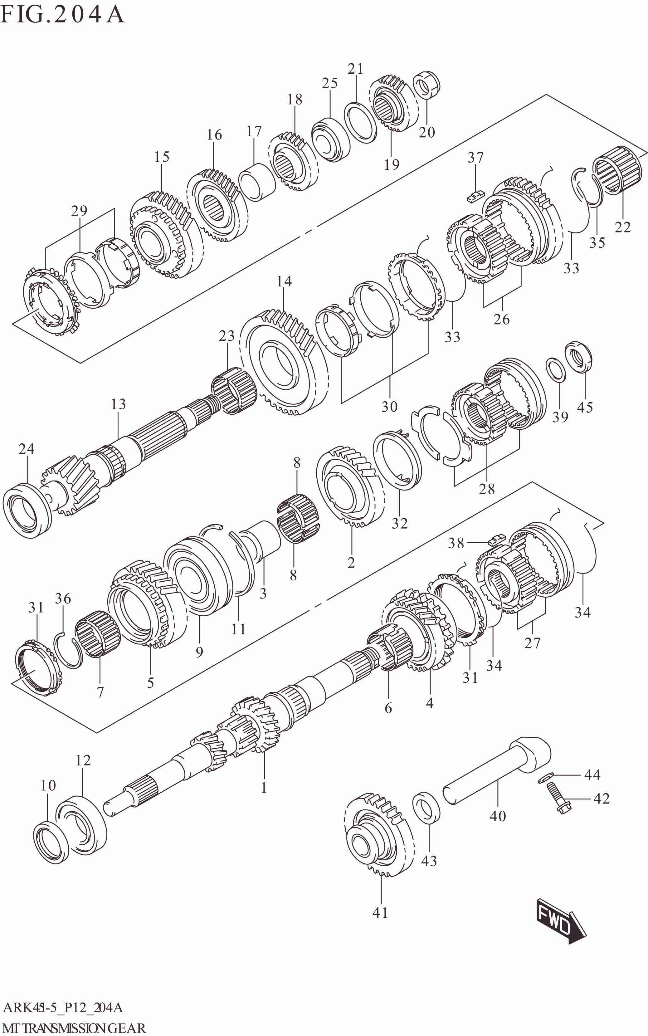 204A MT TRANSMISSION GEAR (5MT)