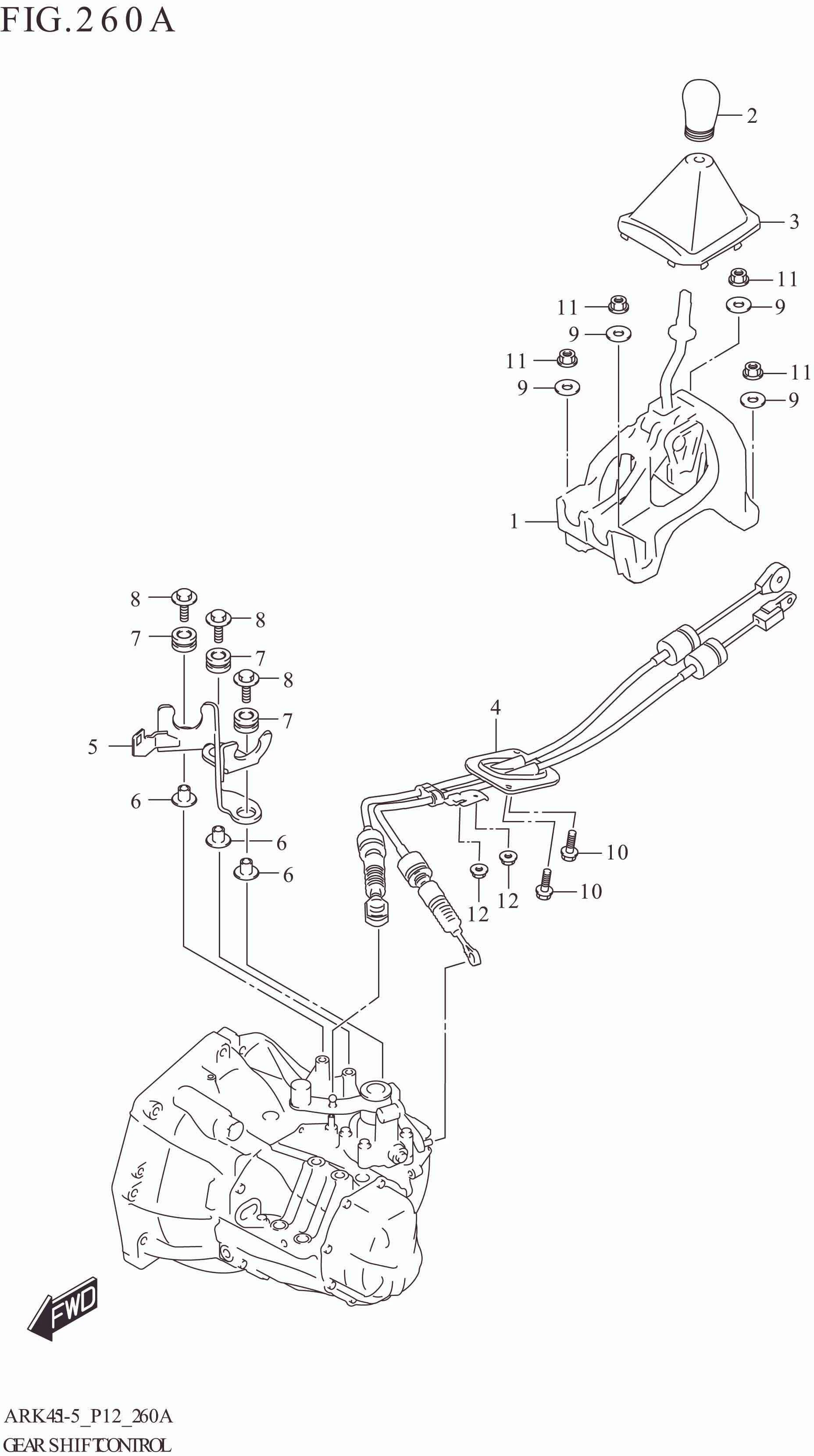 260A GEAR SHIFT CONTROL (5MT:(GA,GL))