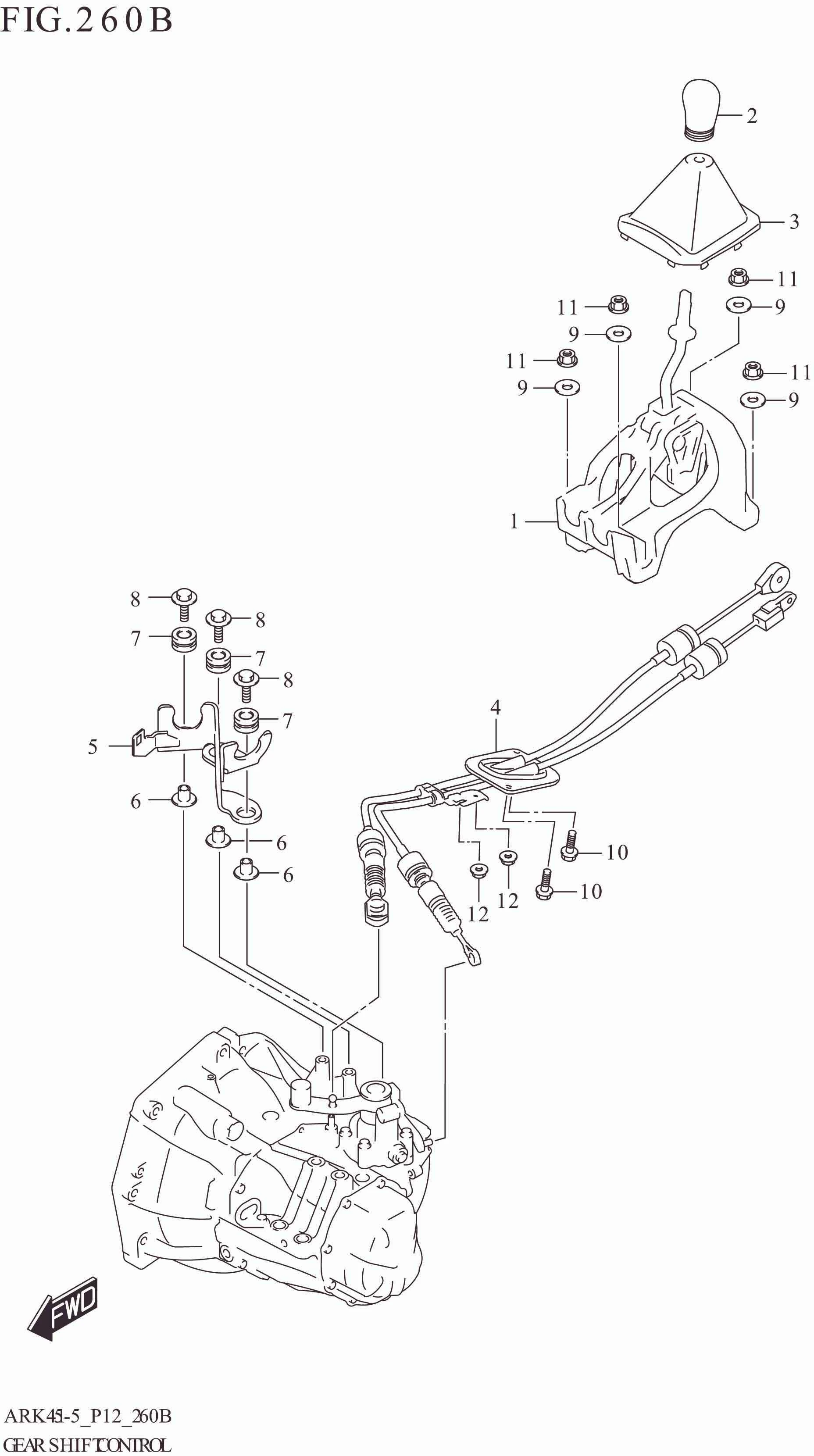 260B GEAR SHIFT CONTROL (5MT:(GX,SS))
